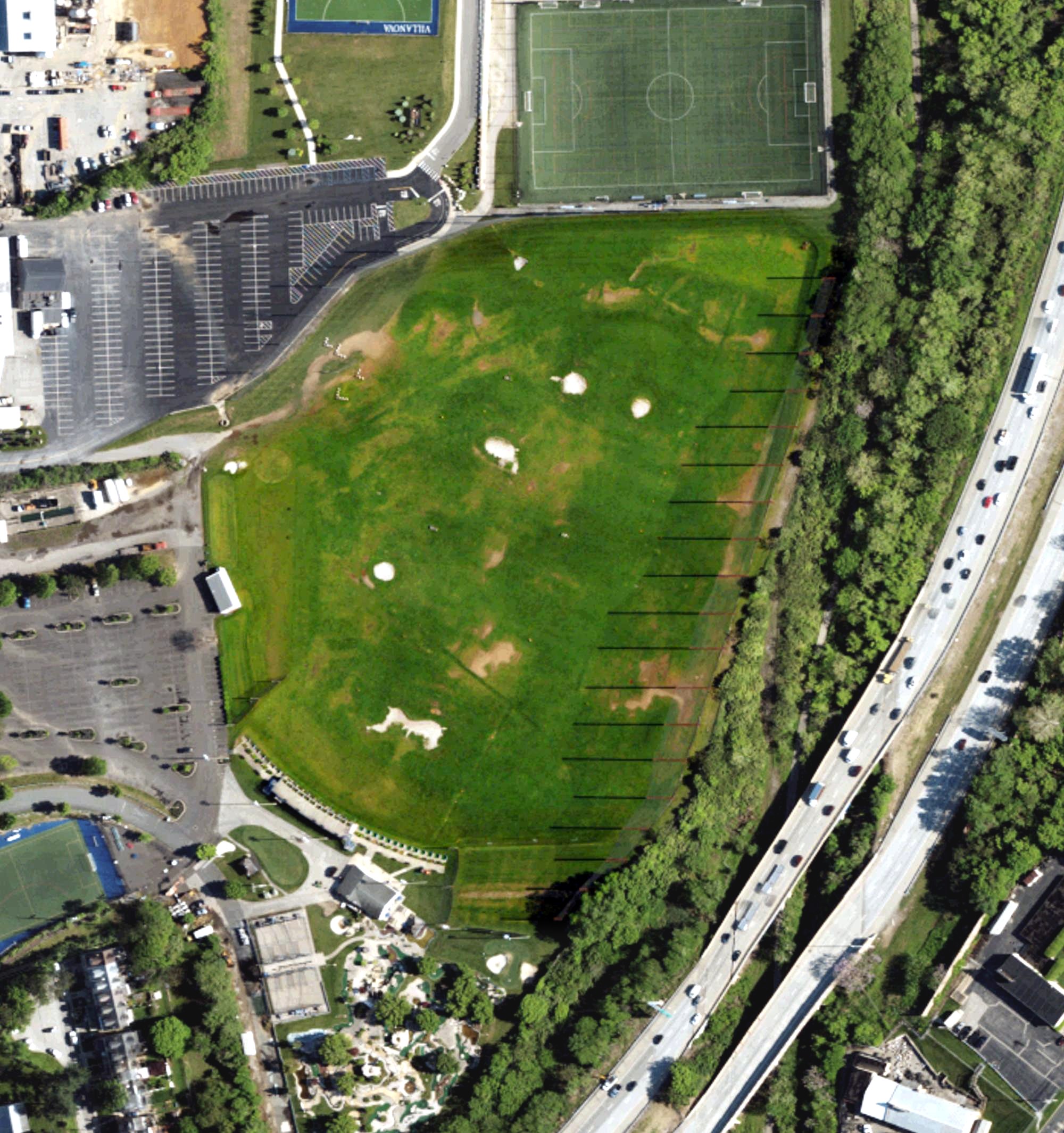 Aerial view of Tee's Golf Center, PA