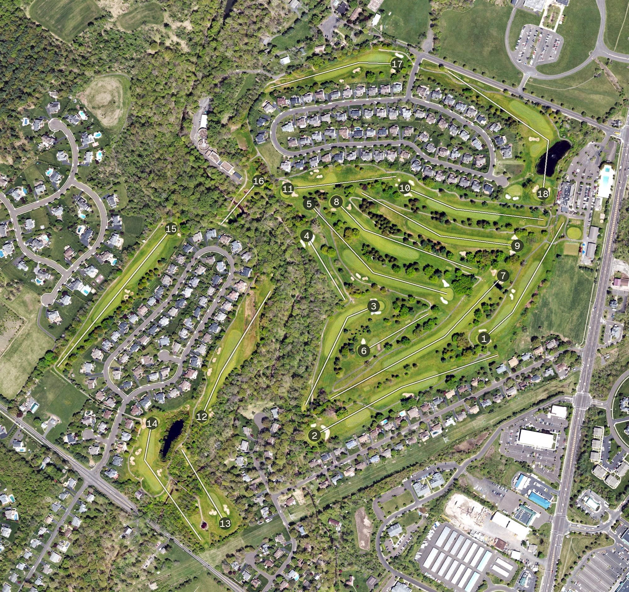 Aerial view of The Bucks Club, PA