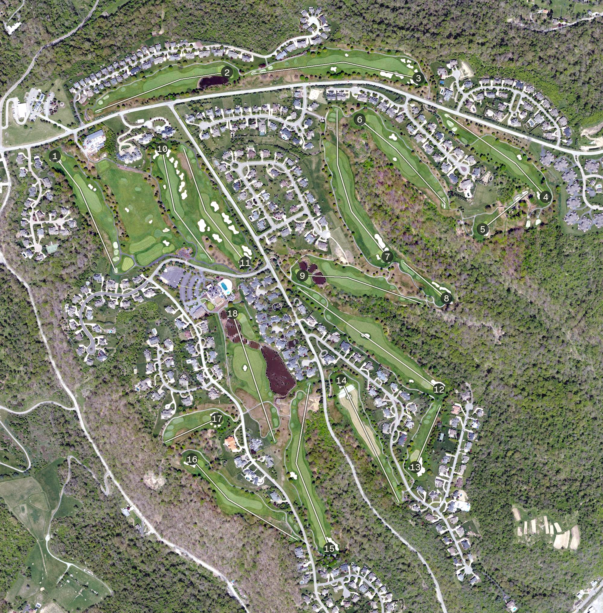 Aerial view of The Club at Nevillewood, PA
