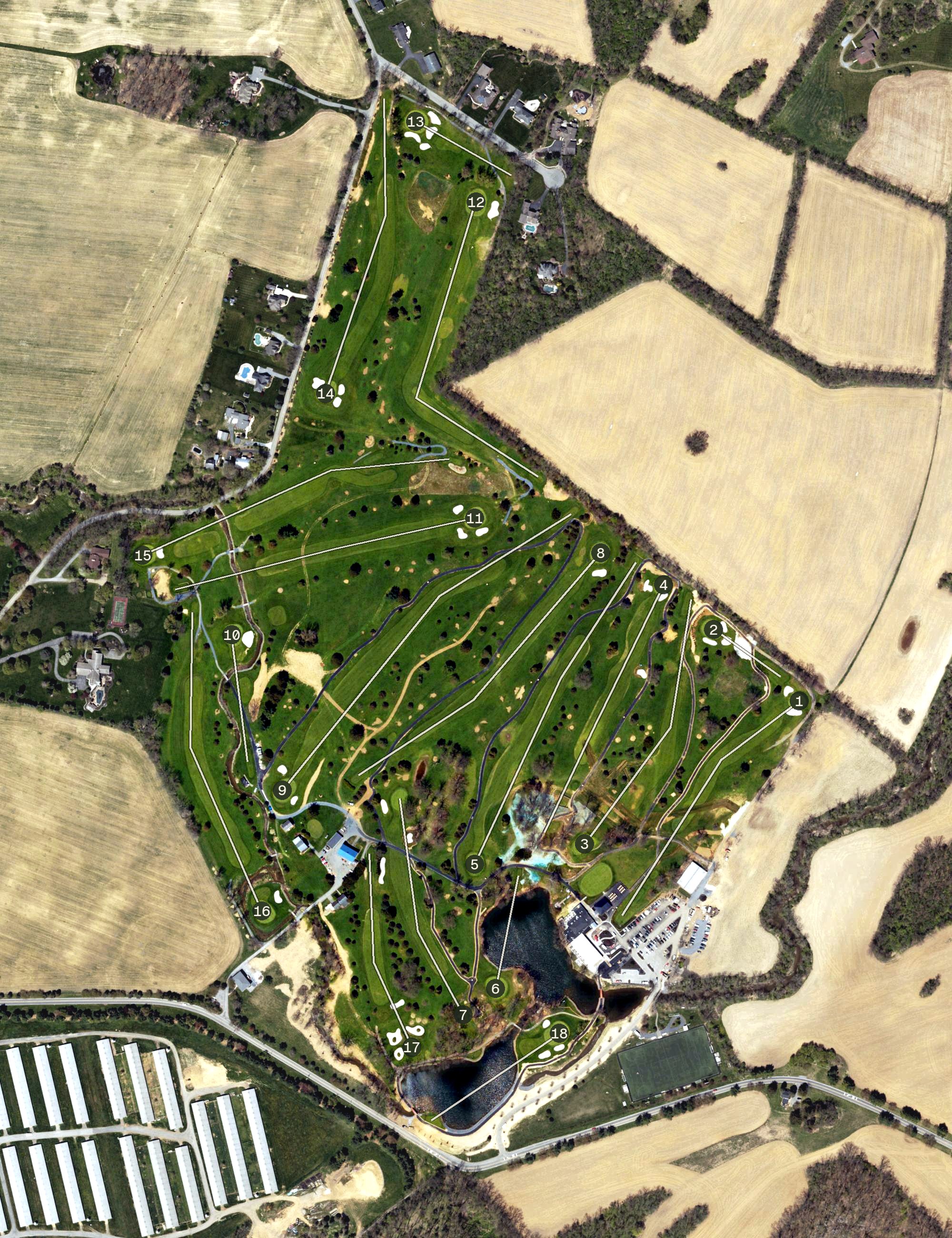 Aerial view of The Club at Twin Lakes, PA