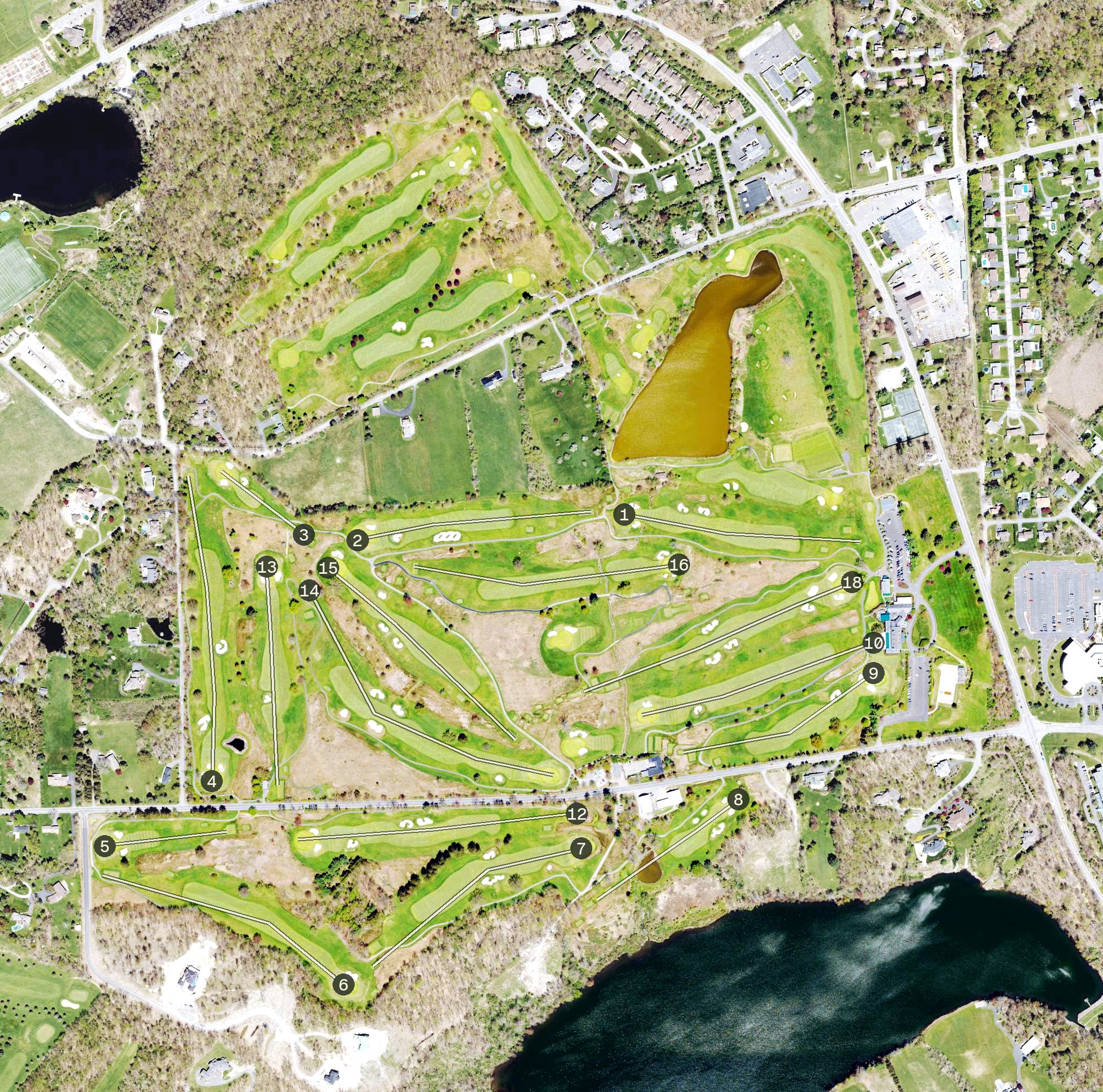 Aerial view of The Country Club of Scranton, PA