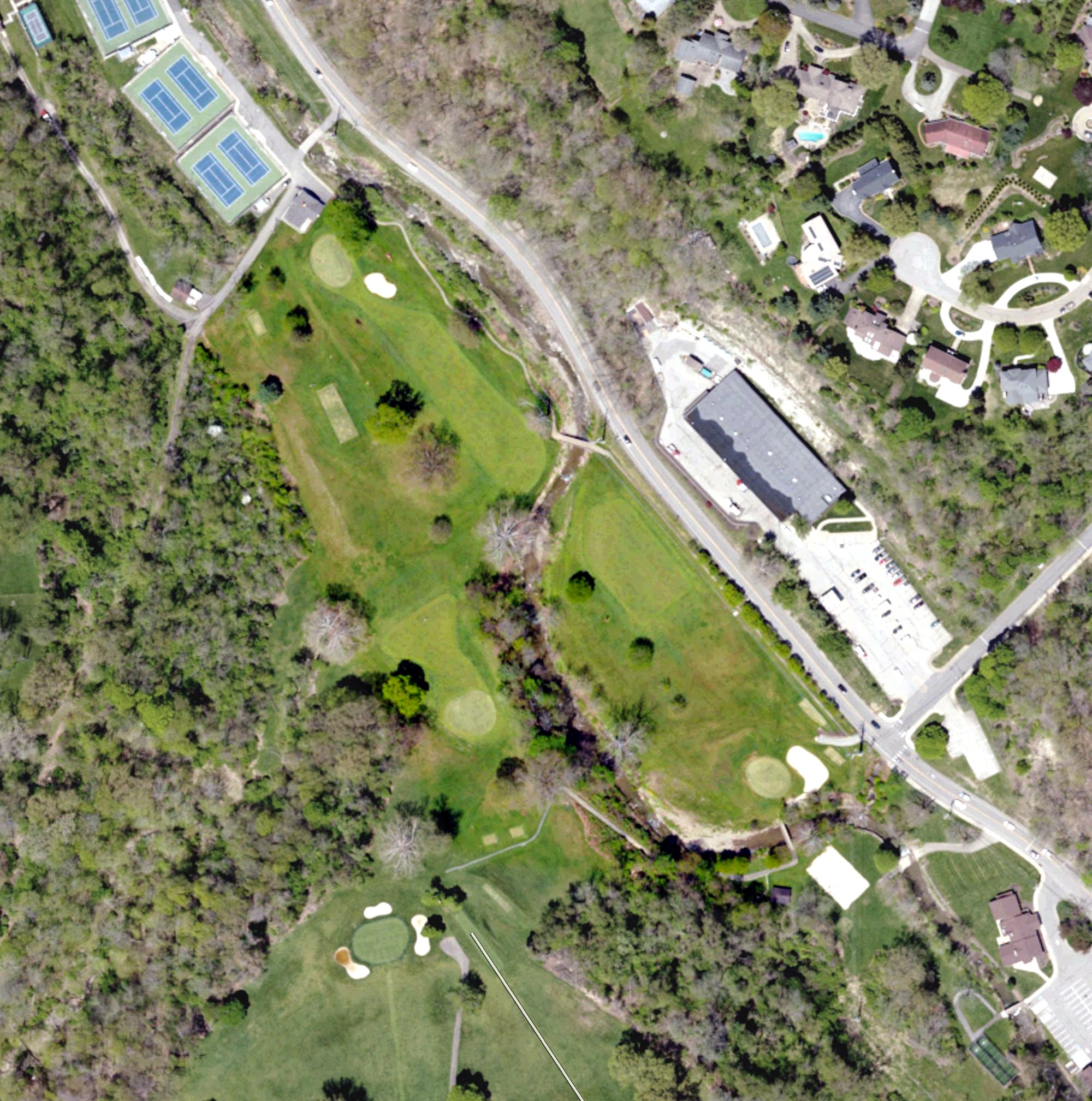 Aerial view of Three-Hole Golf Course, PA