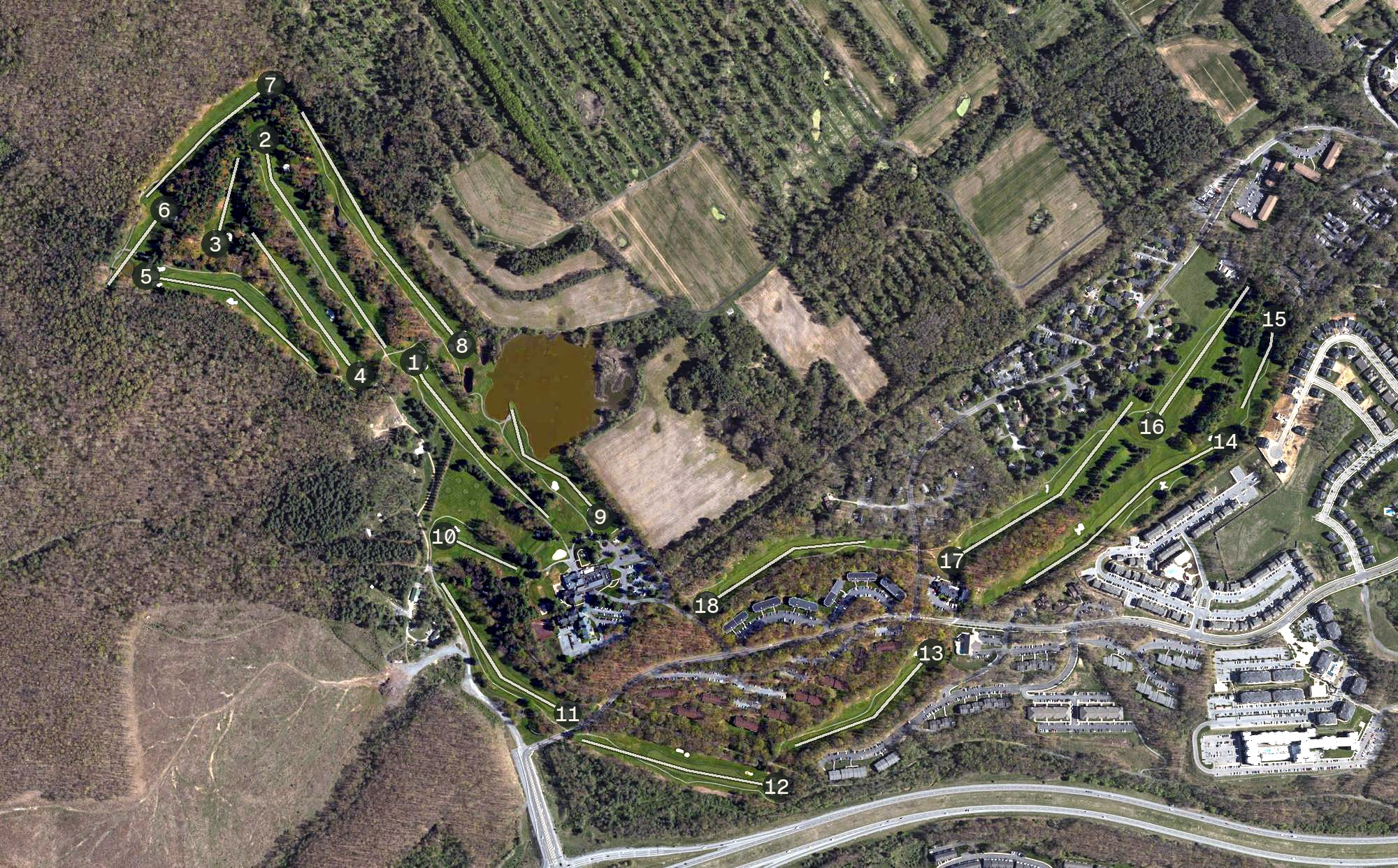 Aerial view of Toftrees Golf Course, PA