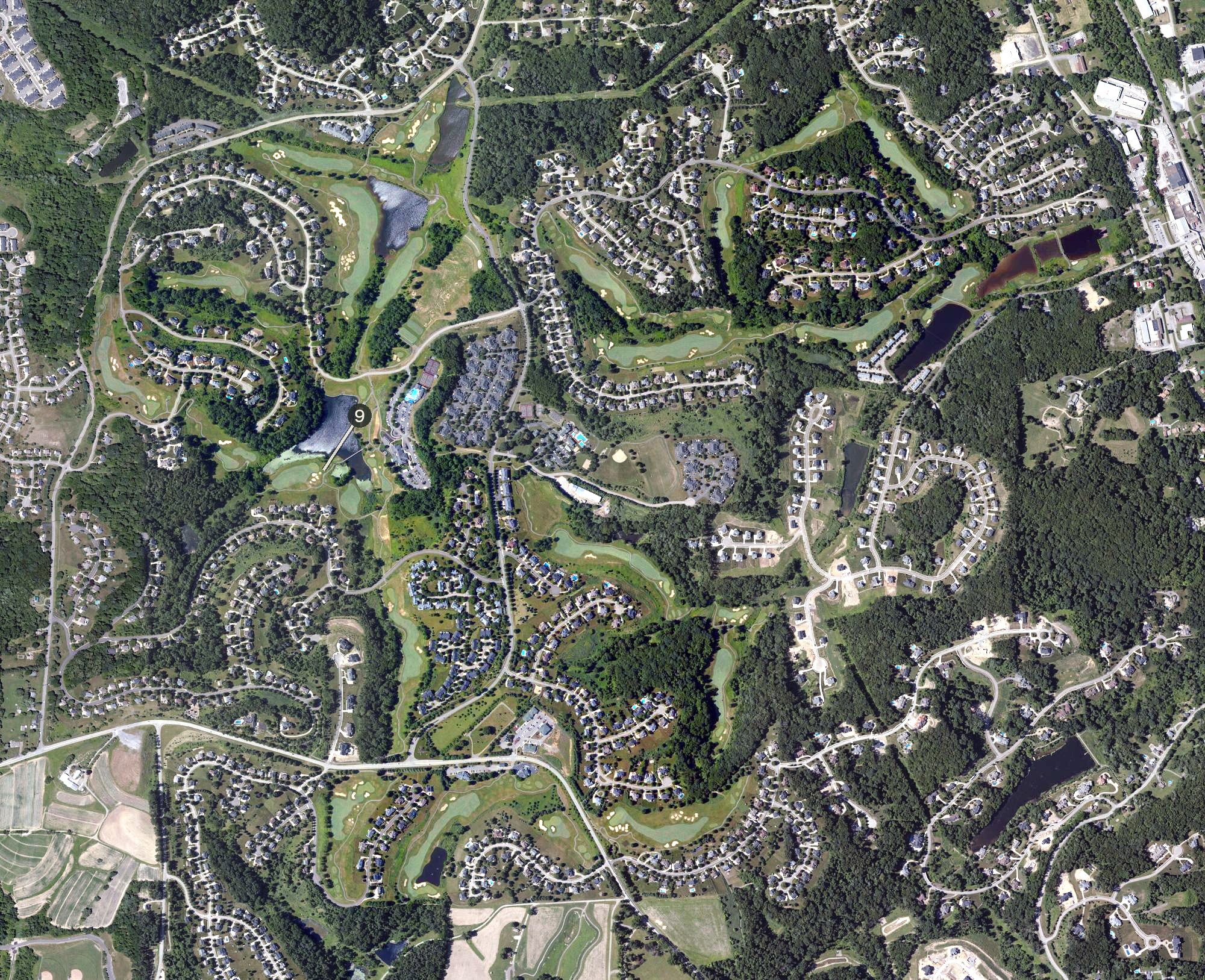 Aerial view of Treesdale Golf and Country Club, PA