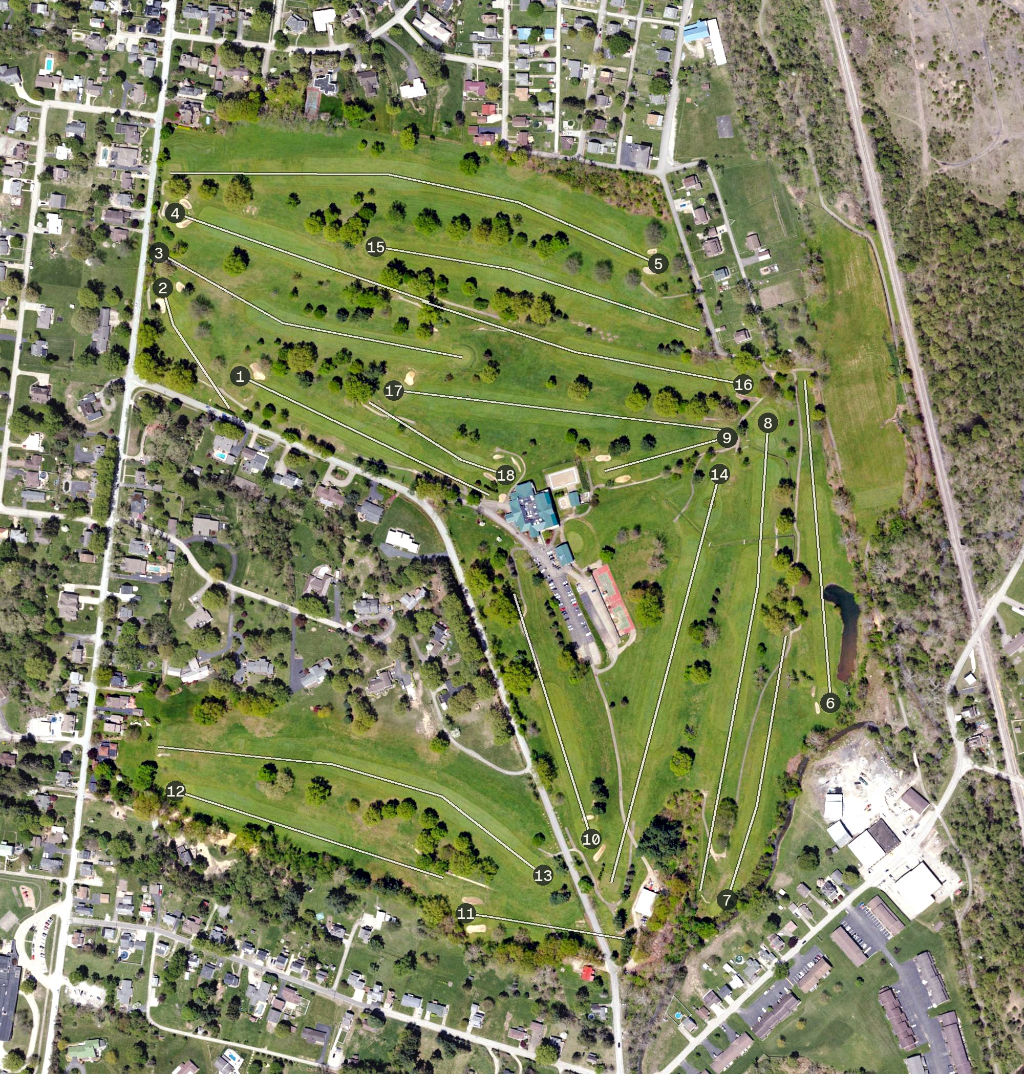 Aerial view of Uniontown Country Club, PA