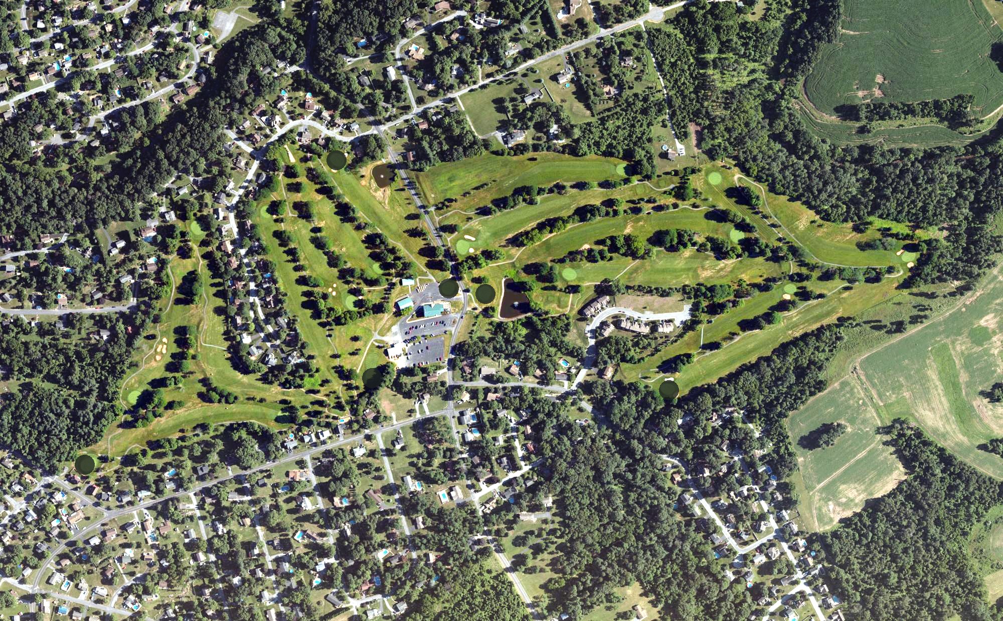 Aerial view of Valley Green Golf Course, PA