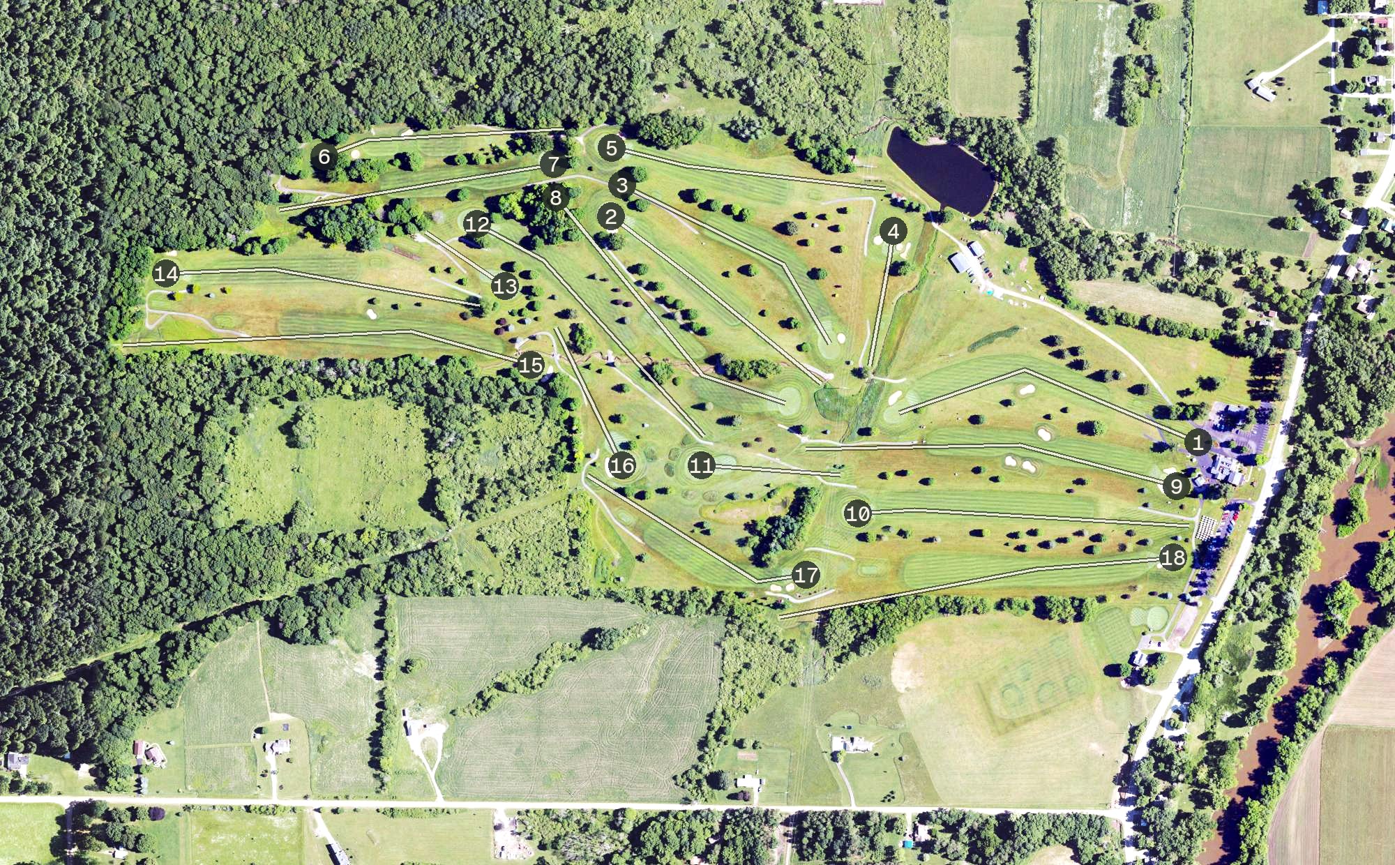 Aerial view of Venango Valley Inn and Golf, PA