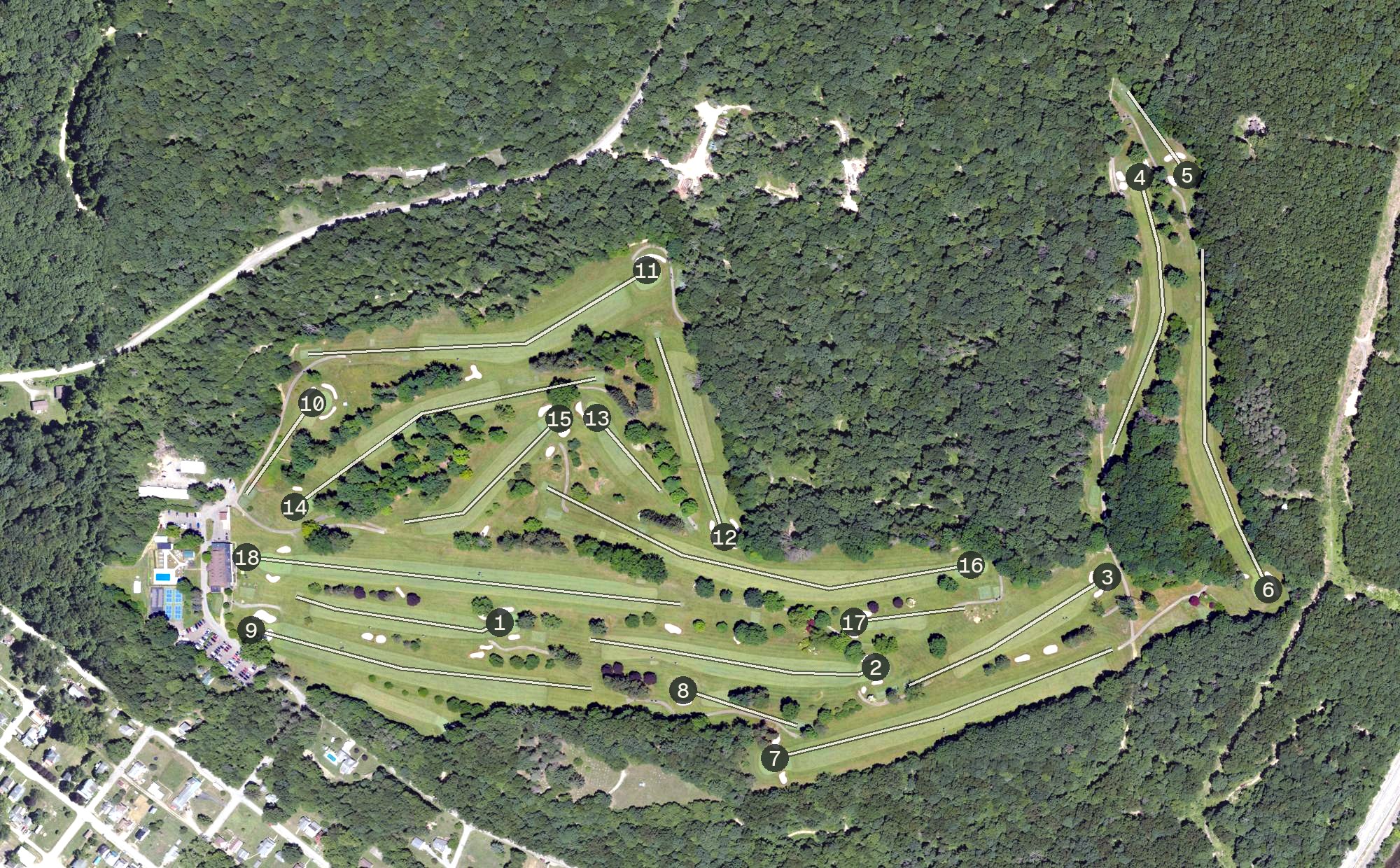 Aerial view of Wanango Country Club, PA
