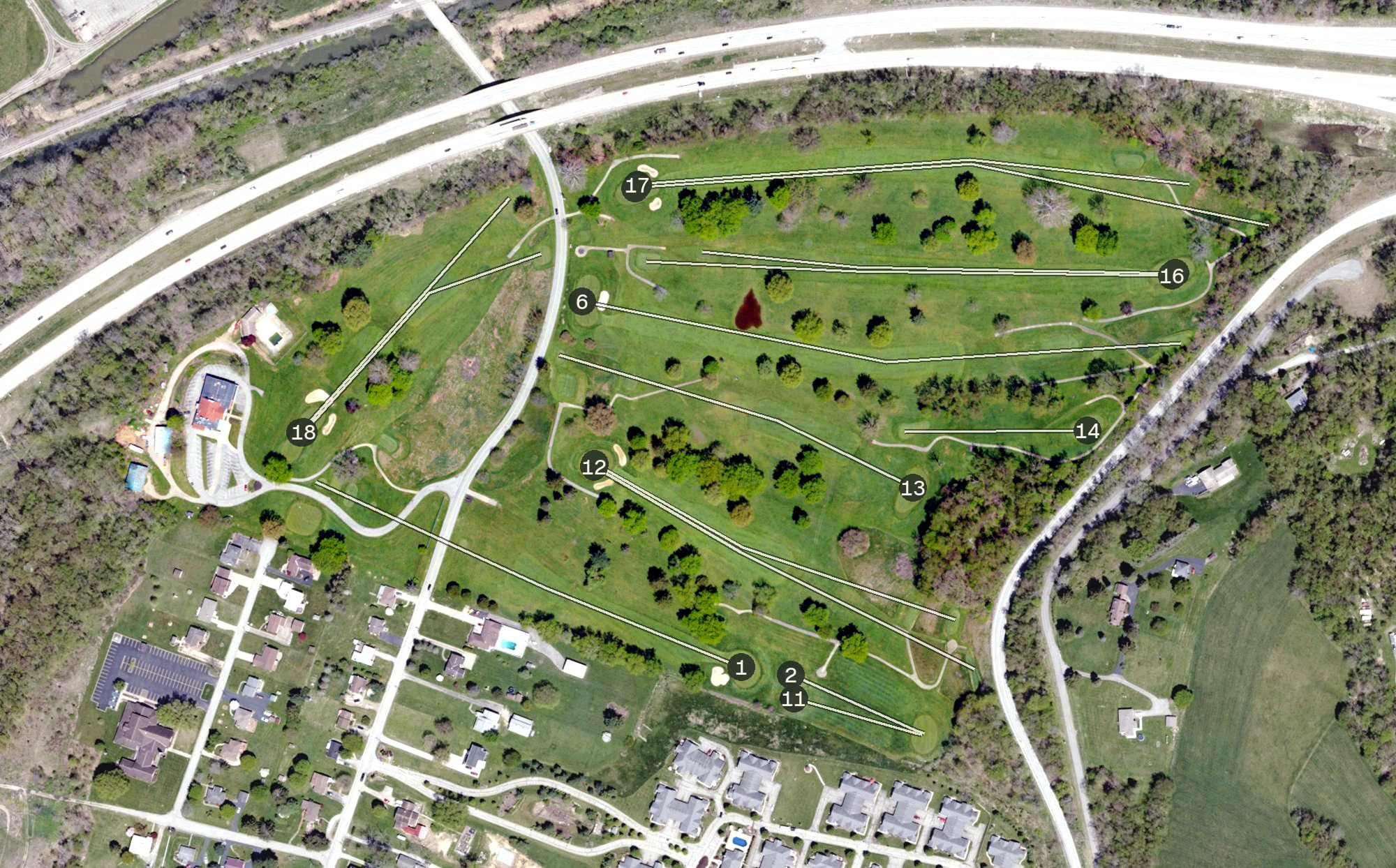 Aerial view of Washington Country Club, PA
