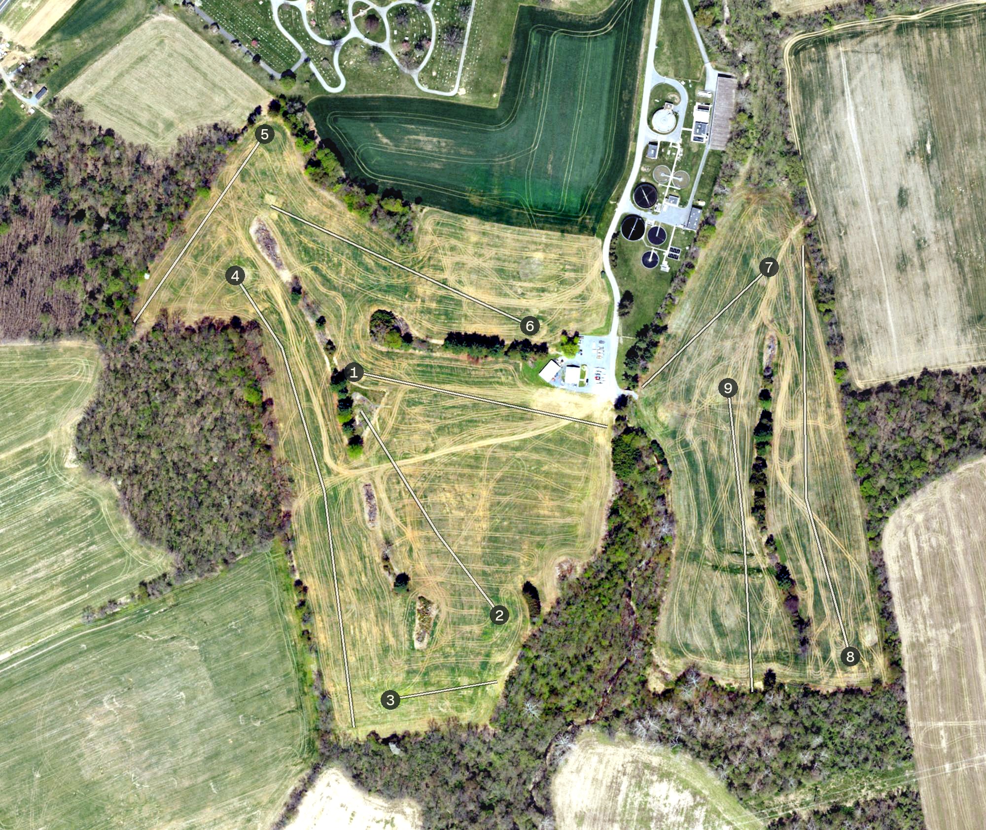 Aerial view of Waynesboro Municipal Golf Course, PA