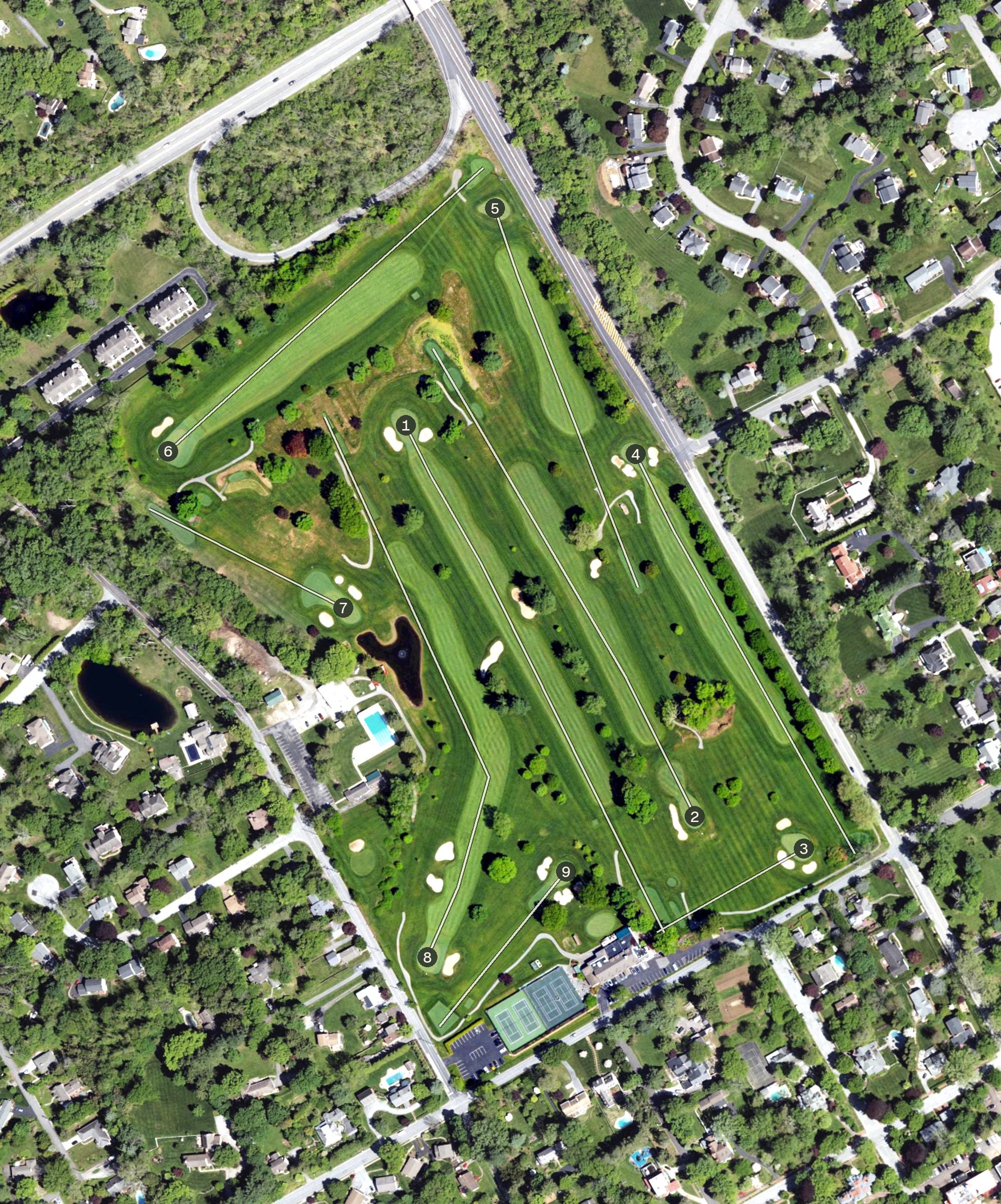 Aerial view of West Chester Country Club, PA