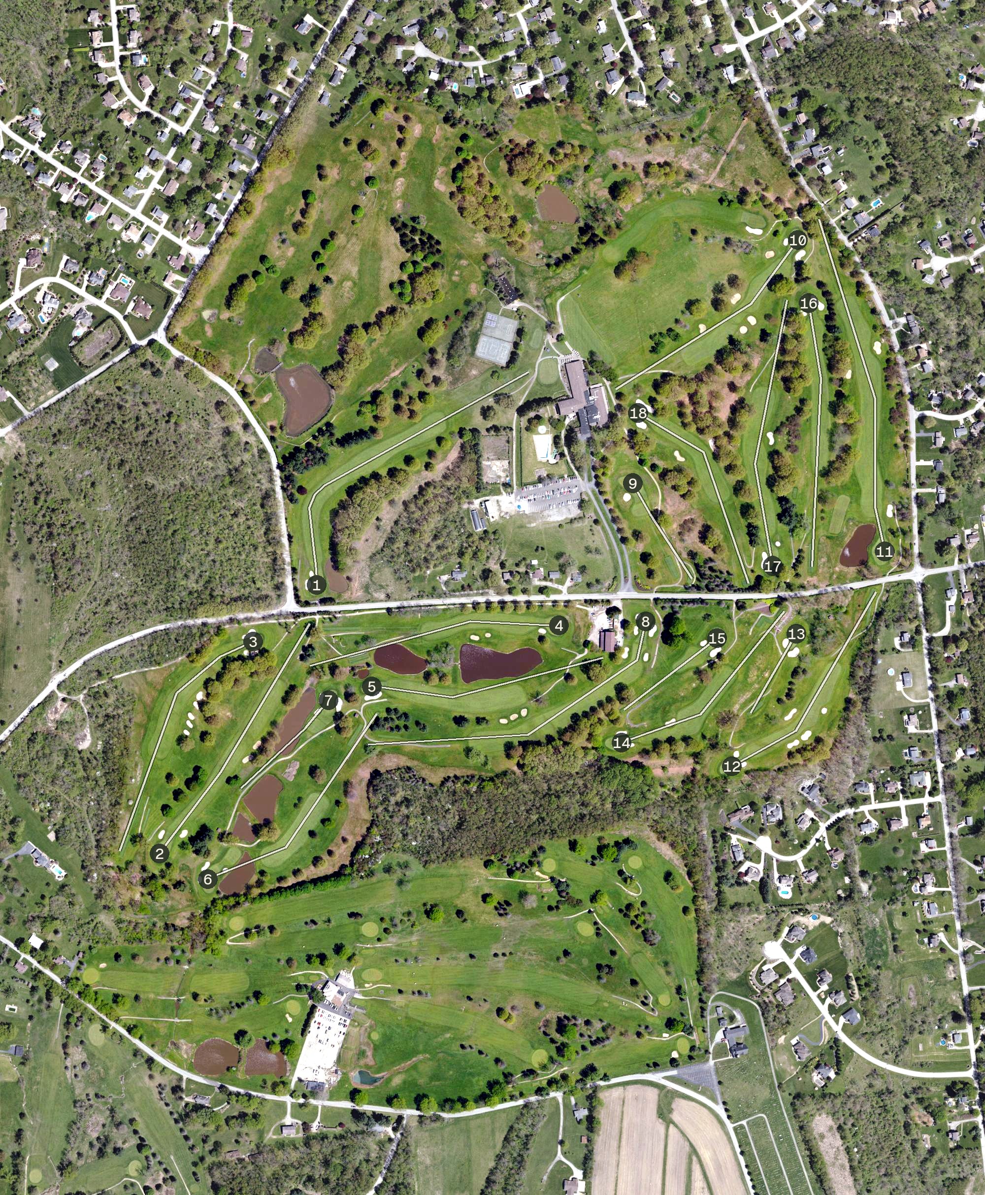 Aerial view of Westmoreland Country Club, PA