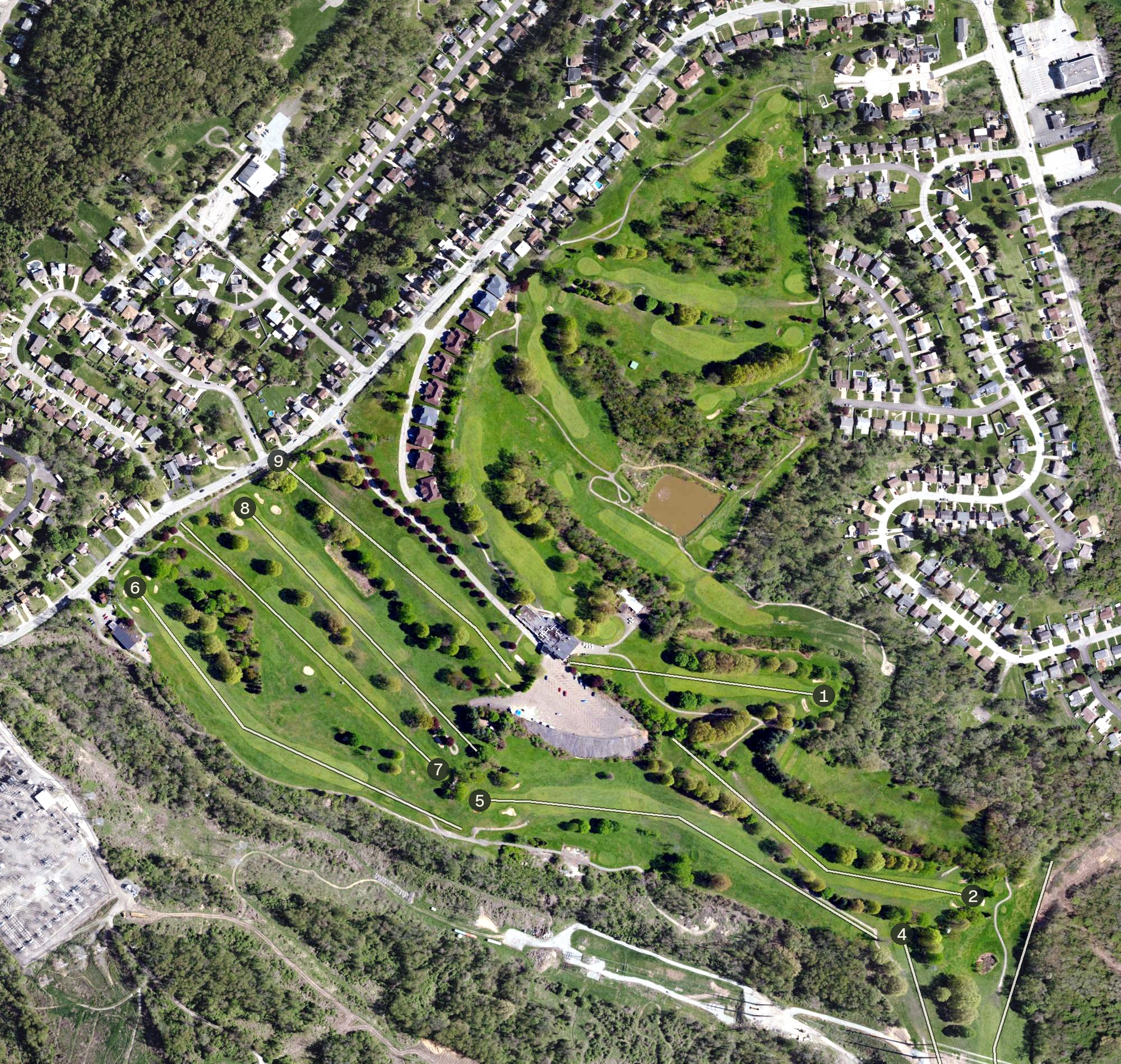 Aerial view of Westwood Golf Club, PA