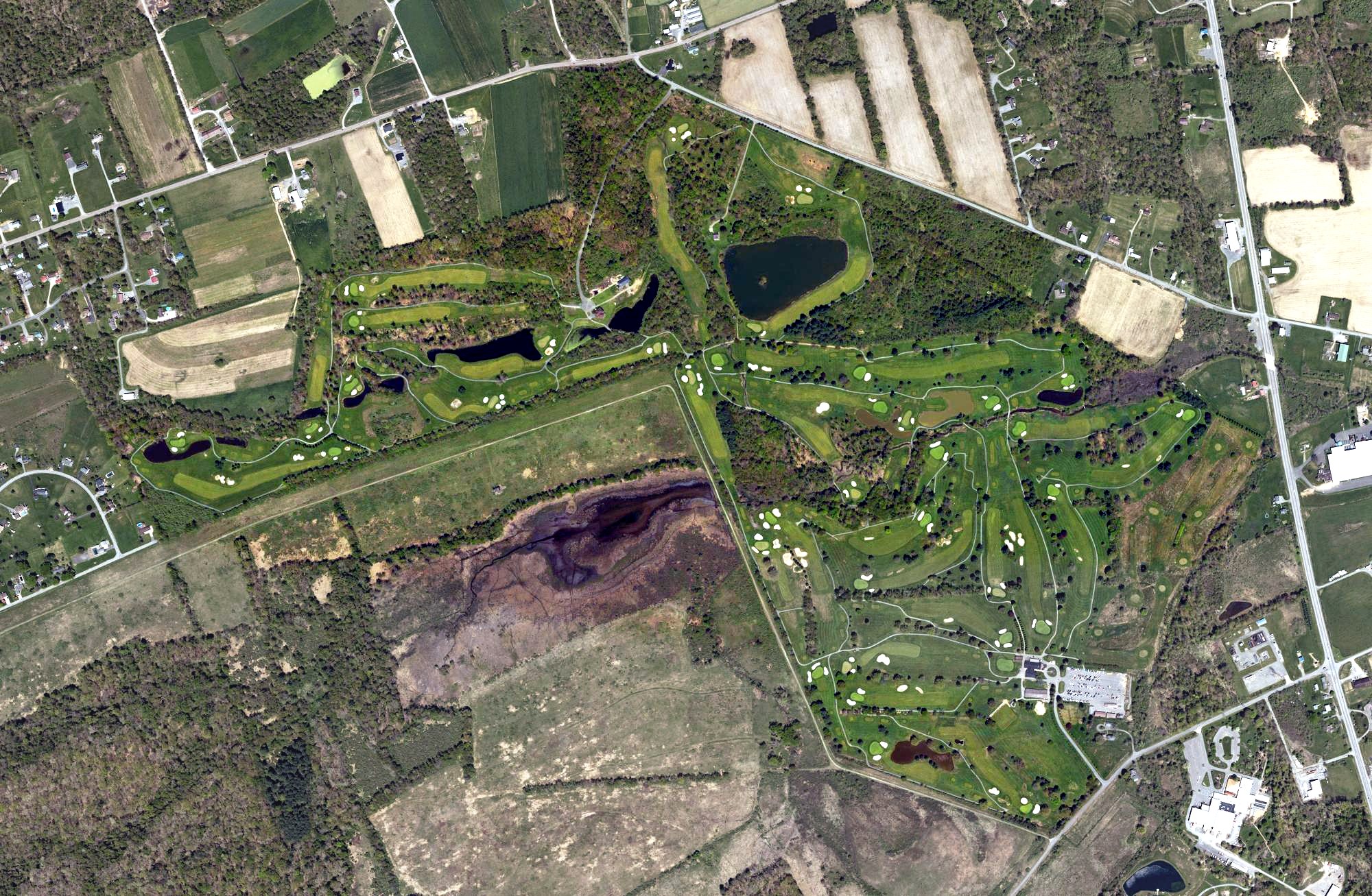 Aerial view of White Deer County Golf Course, PA
