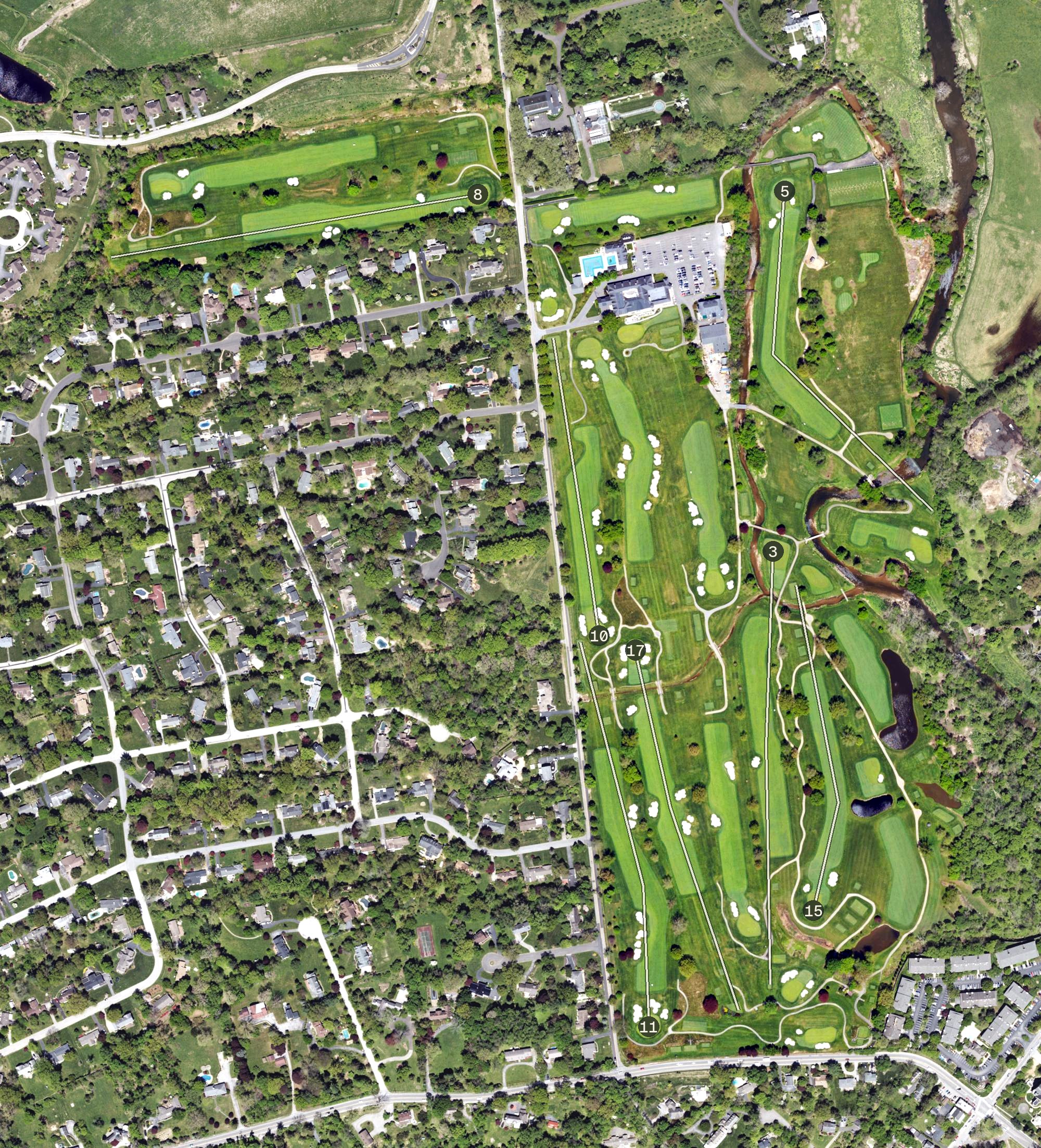 Aerial view of Whitemarsh Valley Country Club, PA