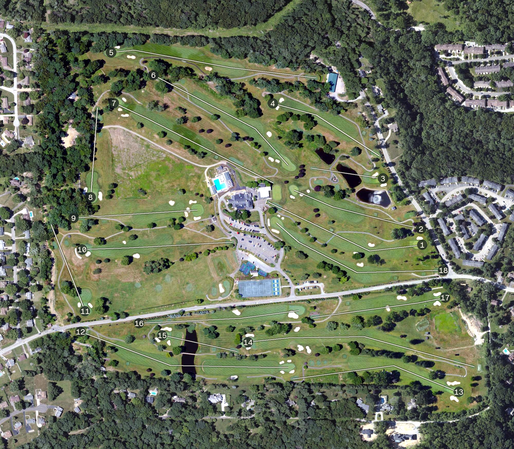 Aerial view of Wildwood Golf Club, PA