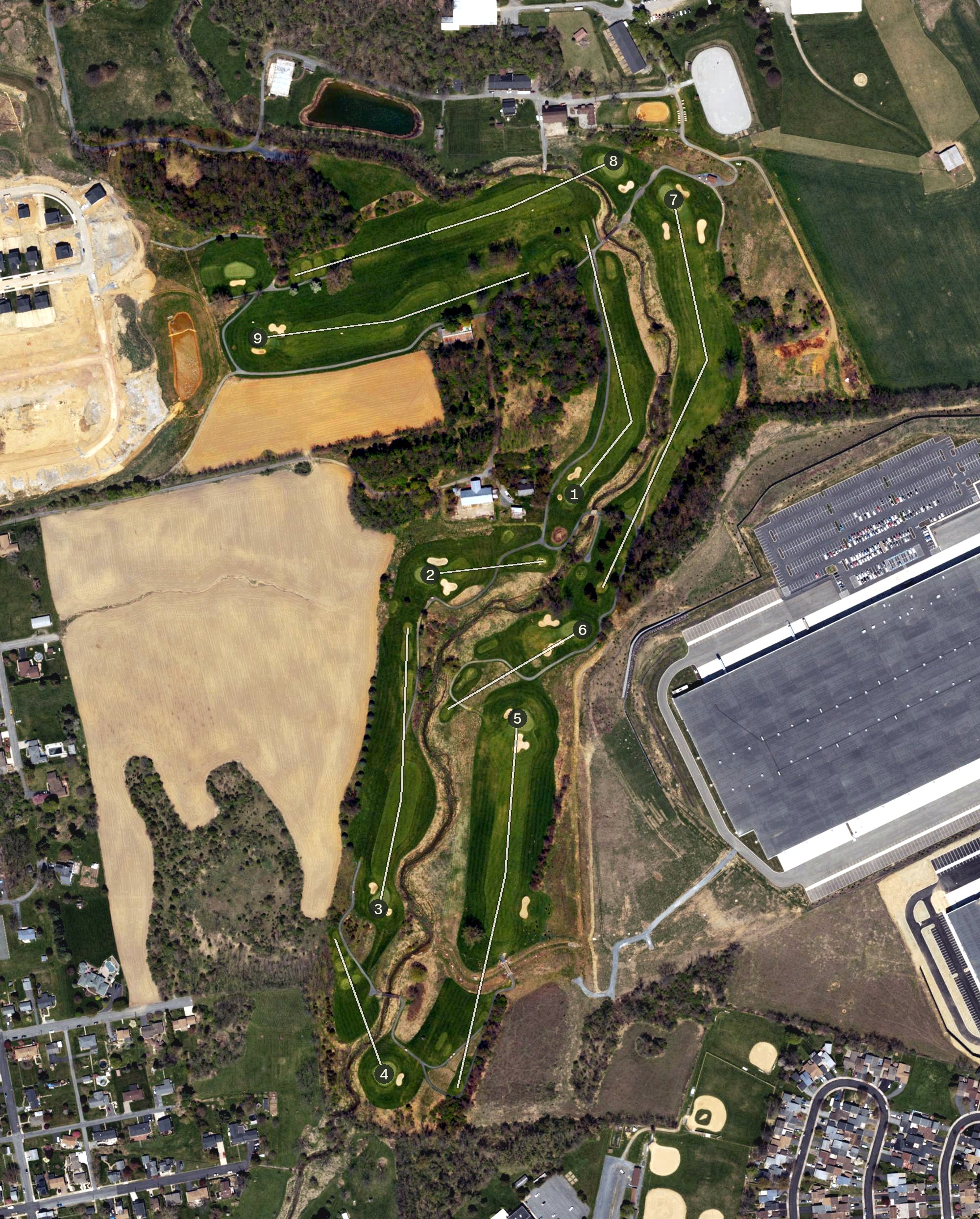 Aerial view of Willow Brook Golf Course, PA