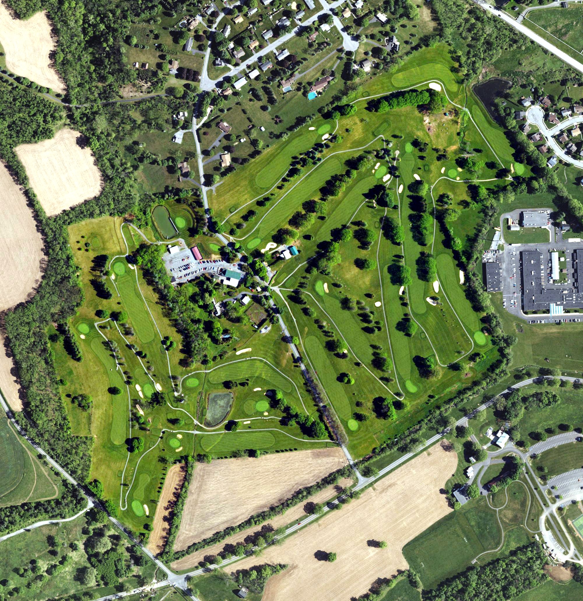 Aerial view of Willow Hollow Golf Course, PA