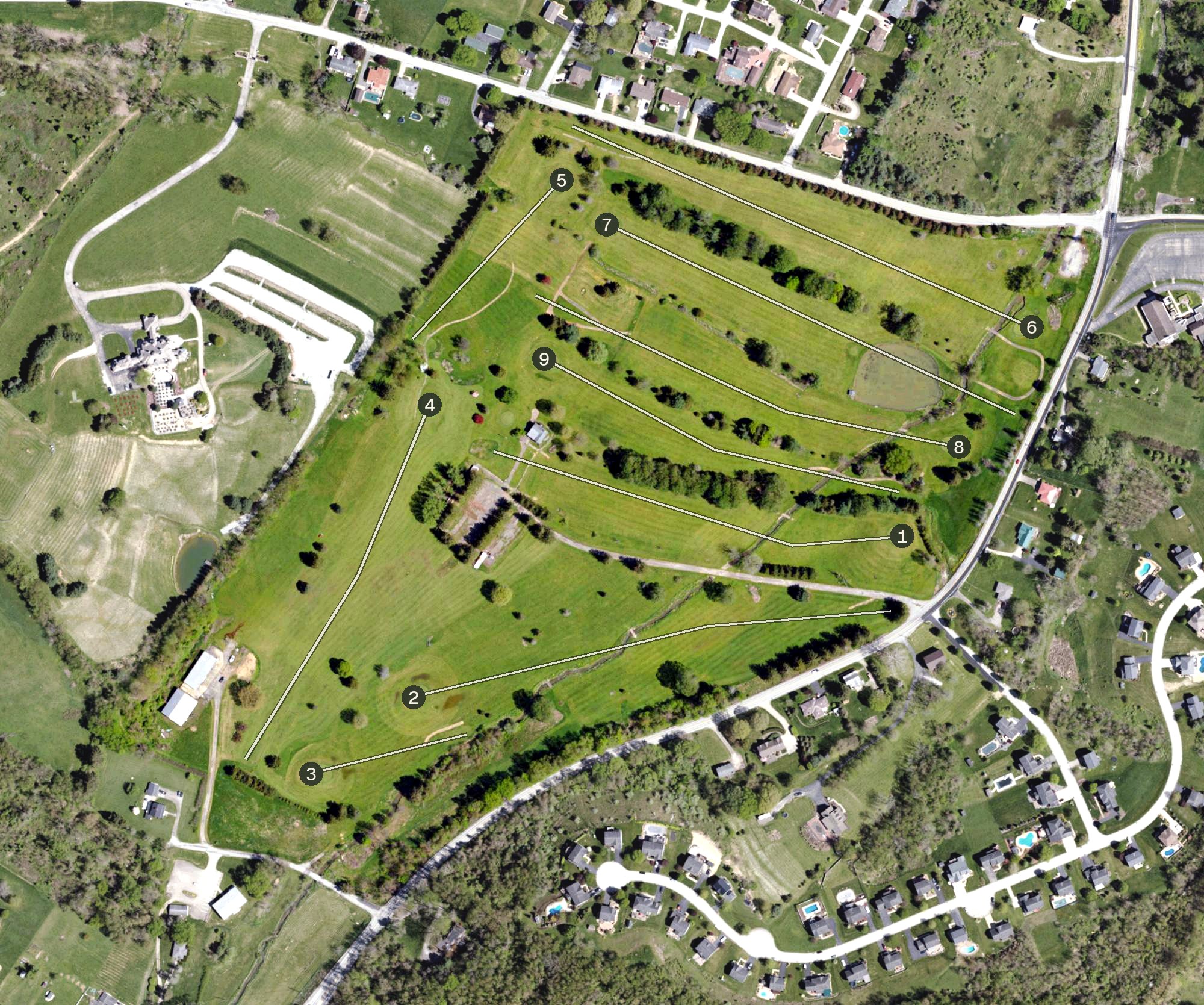Aerial view of Willowbrook Golf Course, PA