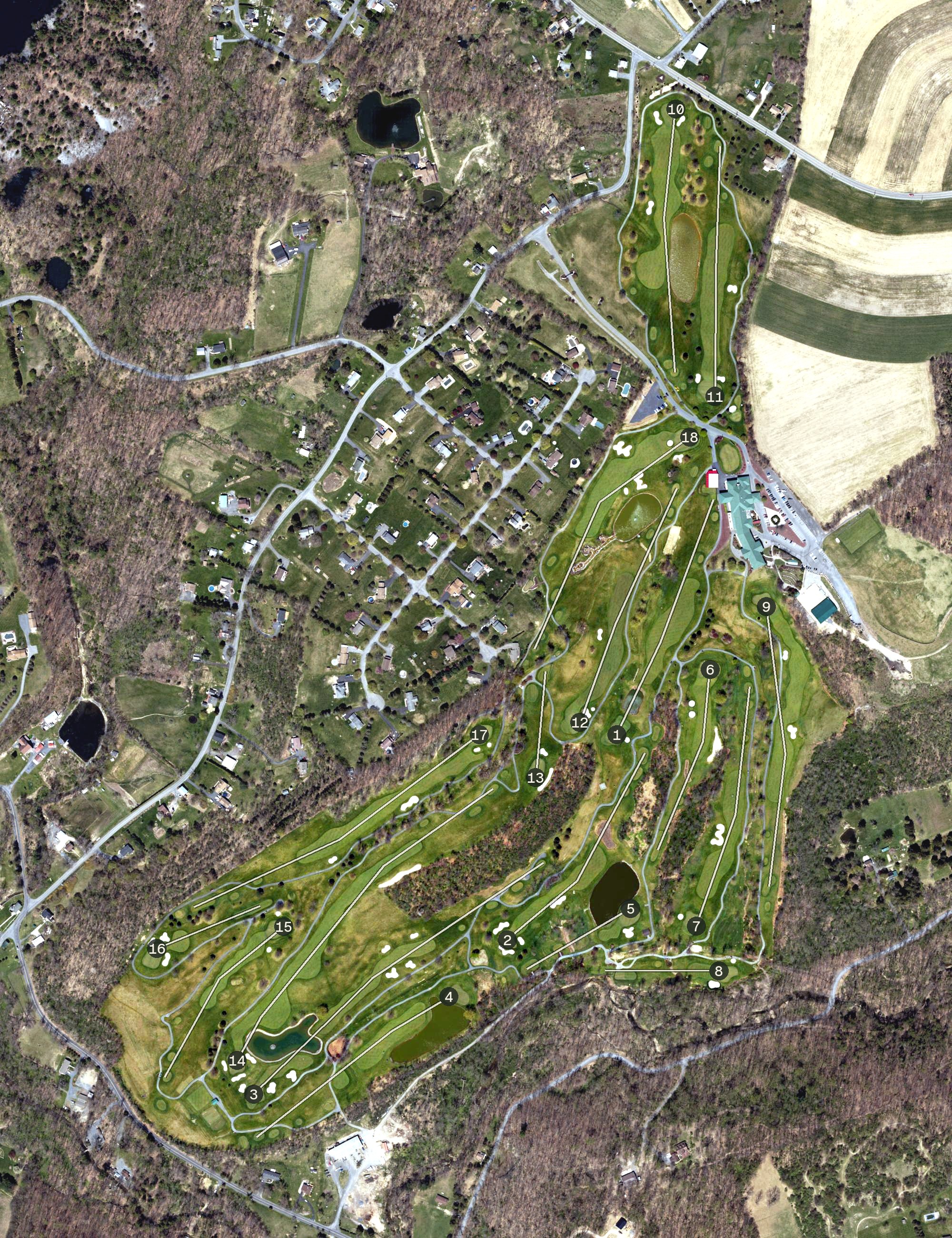 Aerial view of Woodstone Golf Club, PA