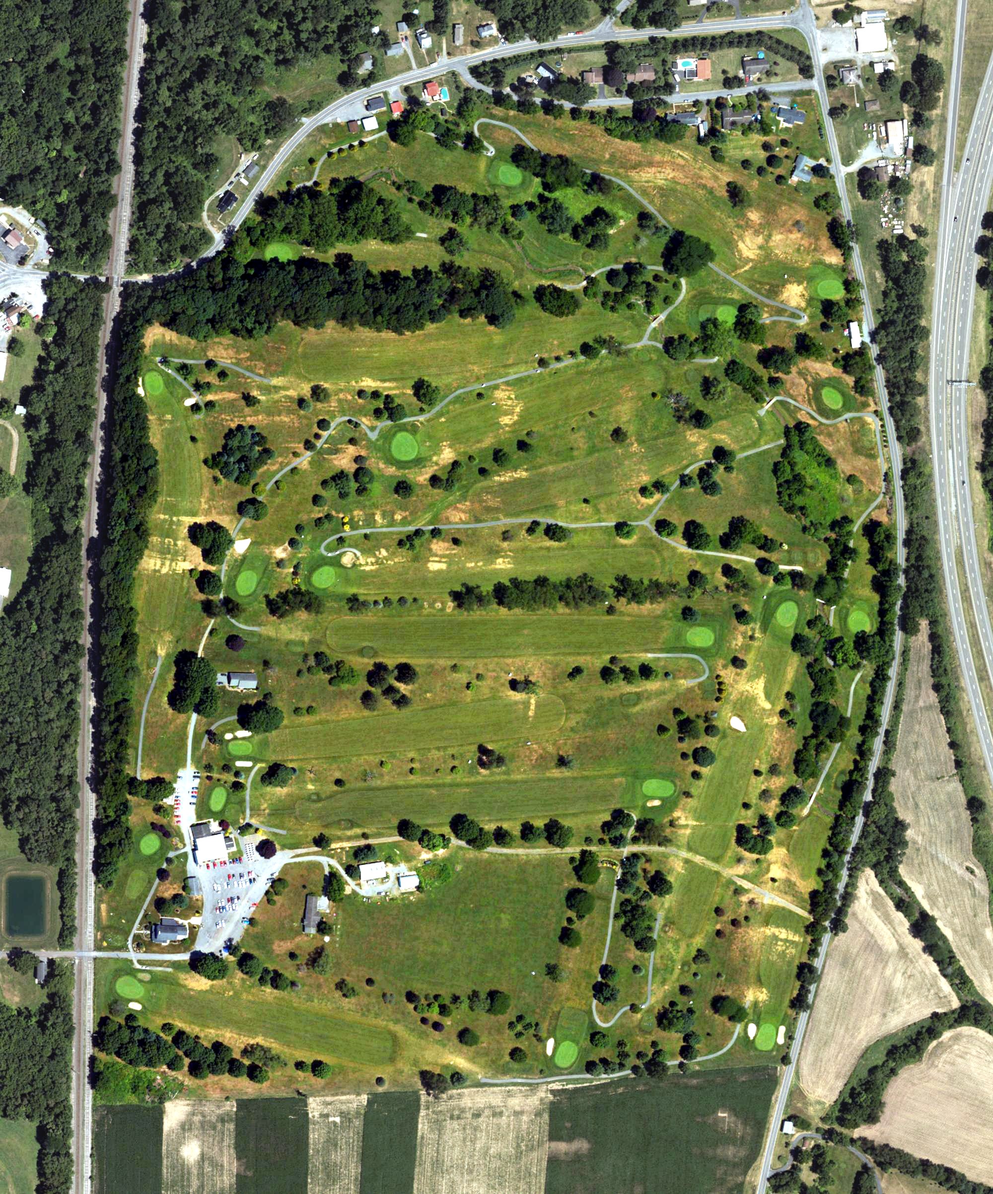 Aerial view of Wynding Brook Golf Club, PA