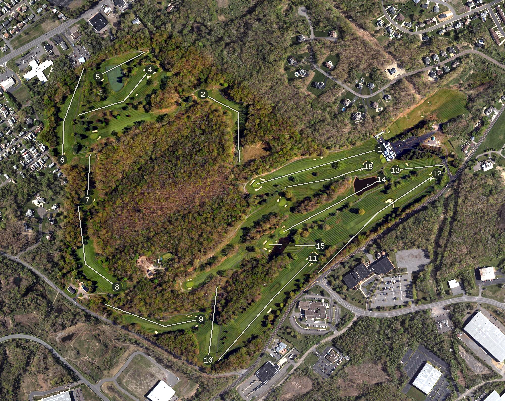 Aerial view of Wyoming Valley Country Club, PA