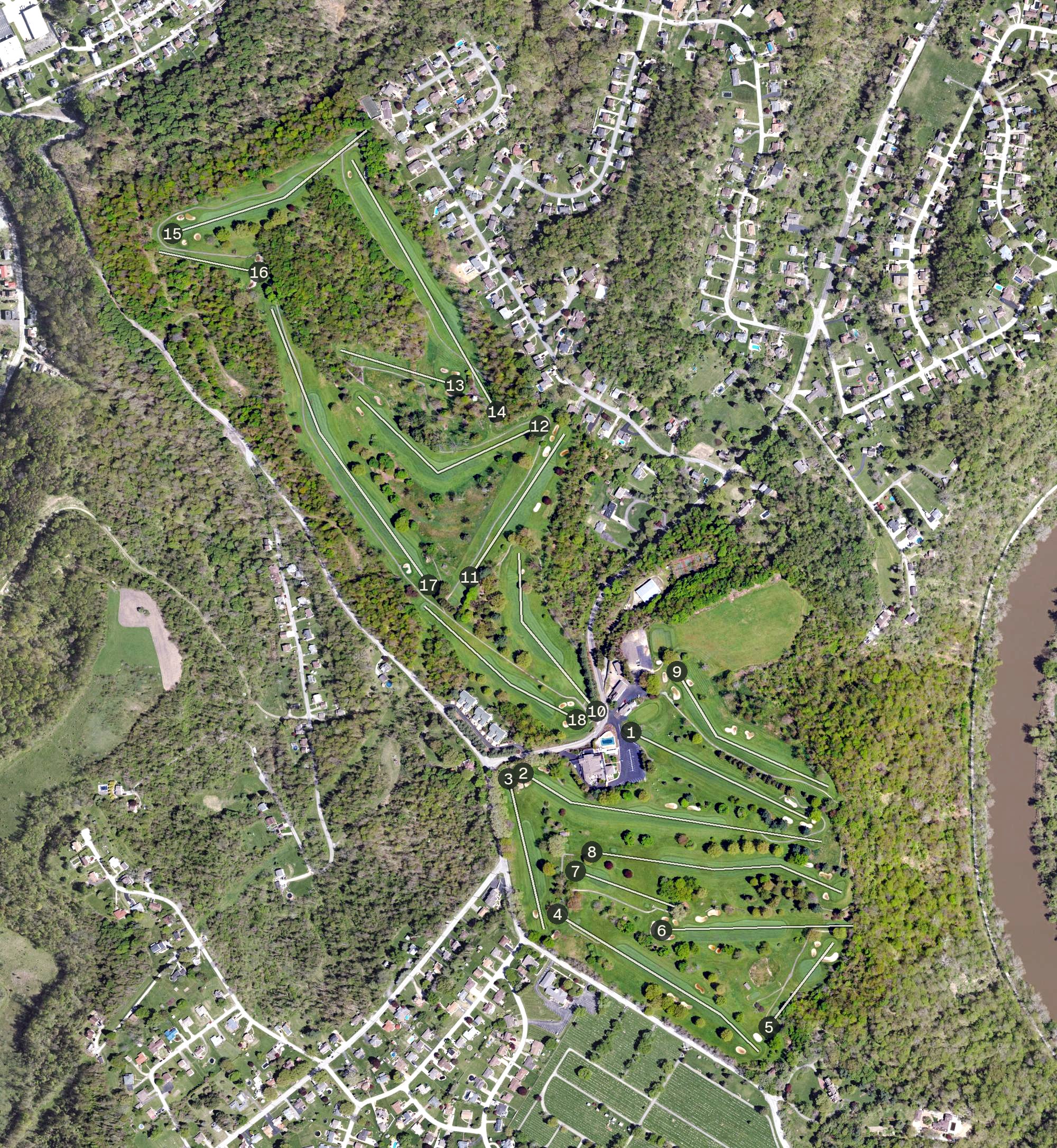 Aerial view of Youghiogheny Country Club, PA