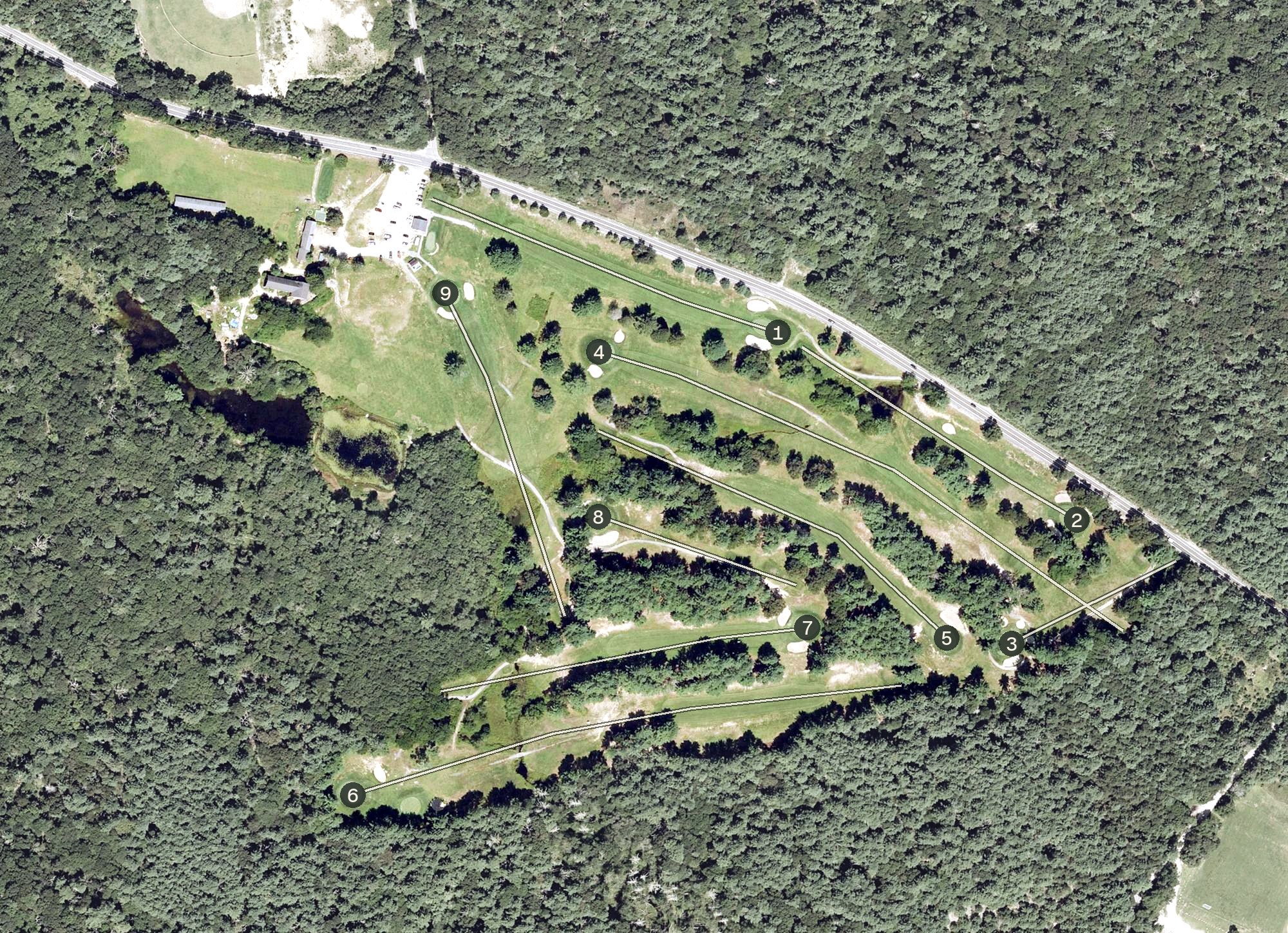 Aerial view of Coventry Pines Golf Course, RI