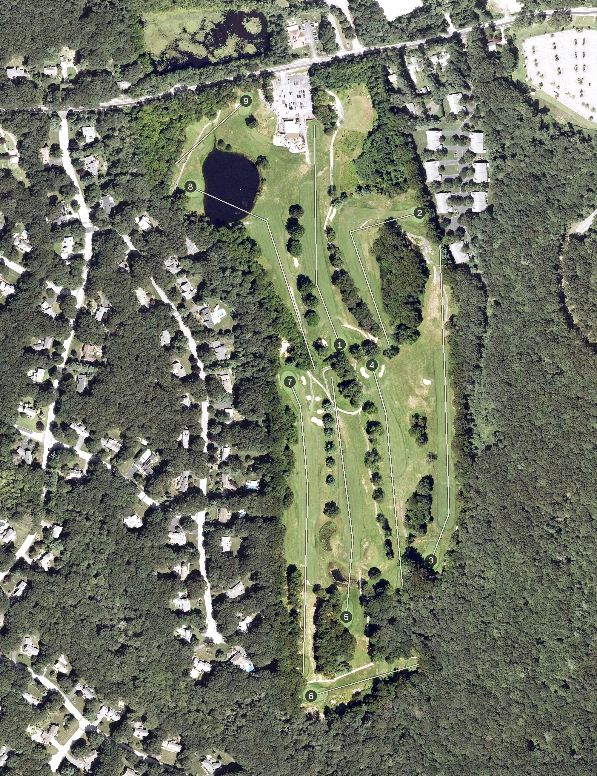 Aerial view of East Greenwich Golf Club, RI