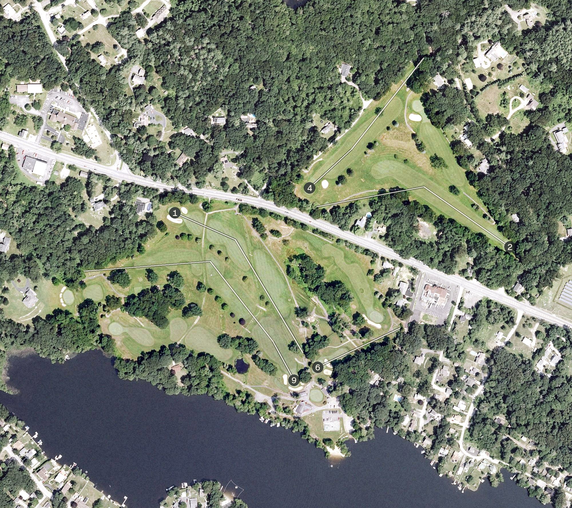 Aerial view of Glocester Country Club, RI