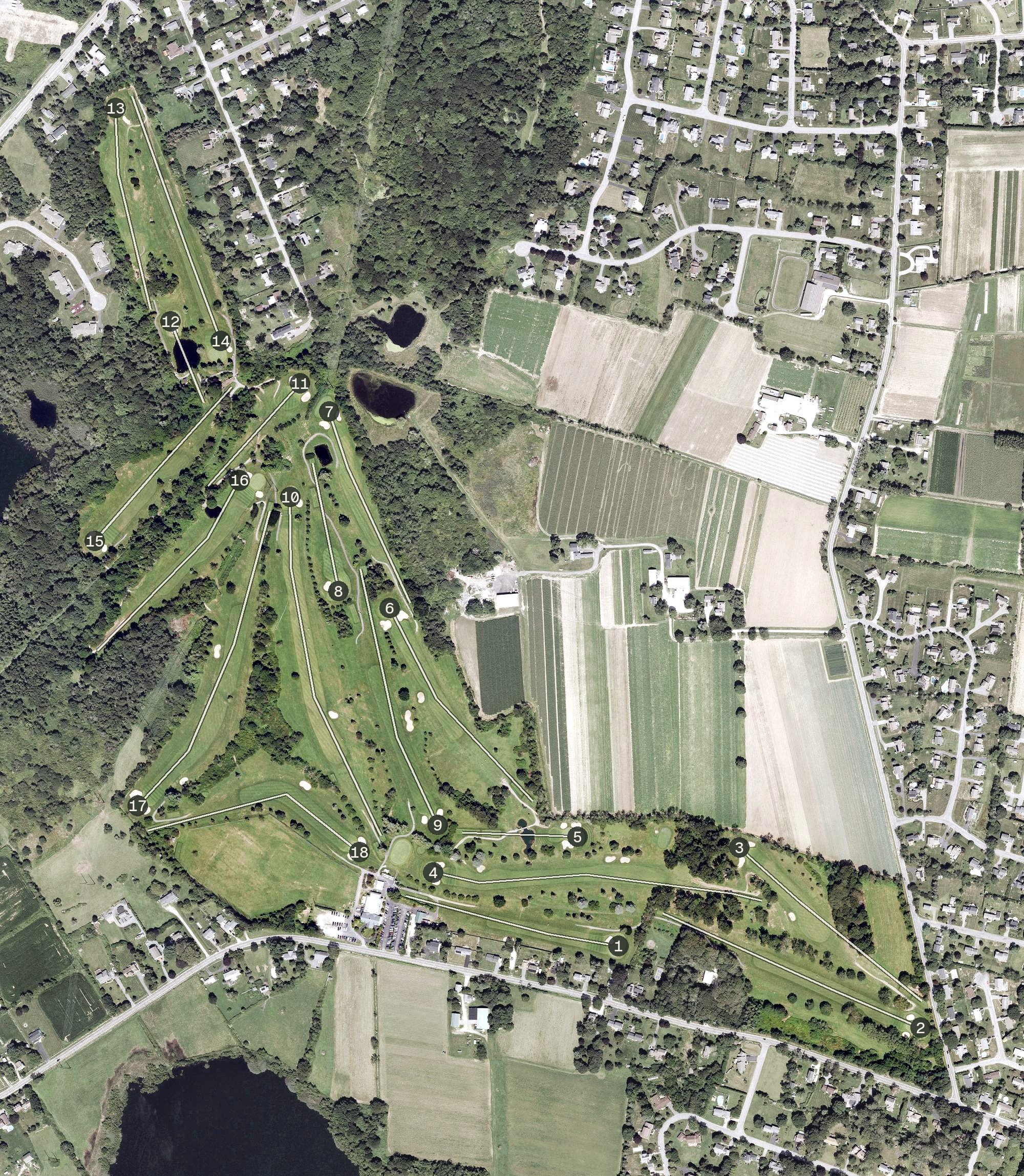 Aerial view of Green Valley Country Club, RI