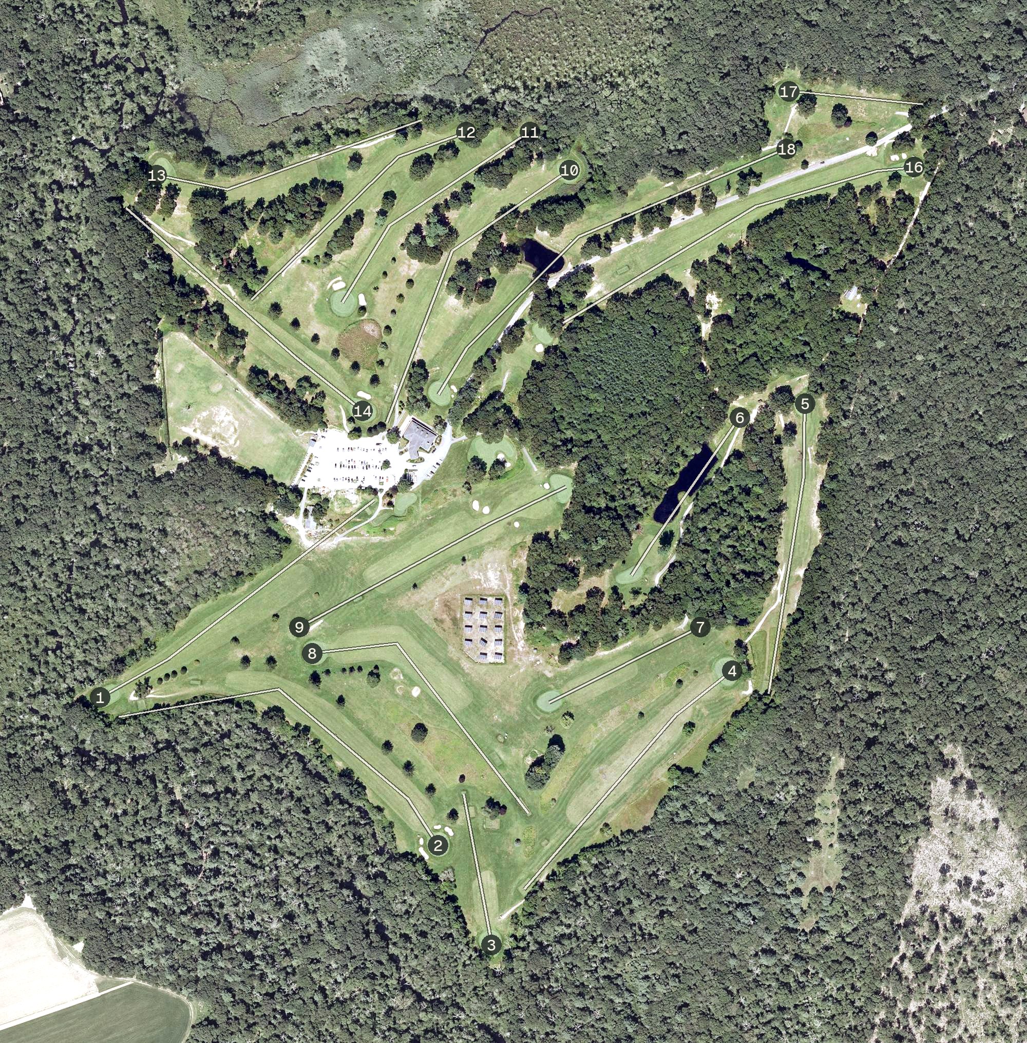 Aerial view of Laurel Lane Country Club, RI