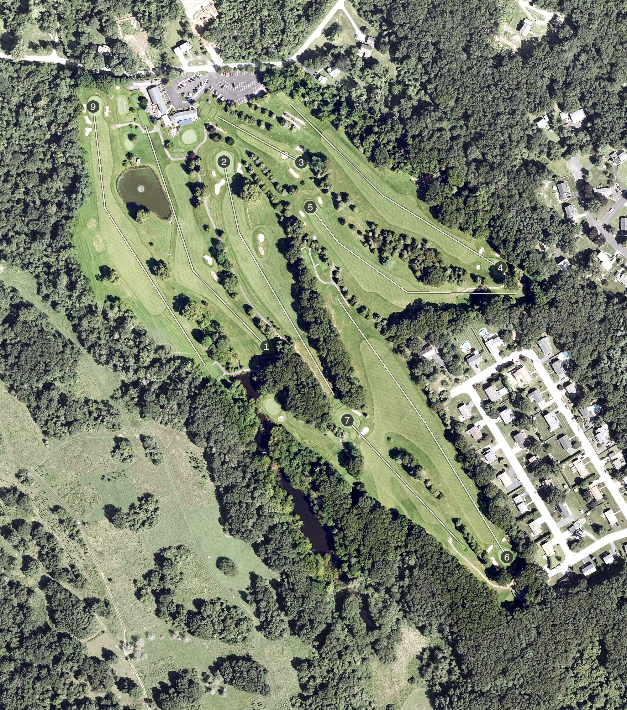 Aerial view of Lincoln Country Club, RI
