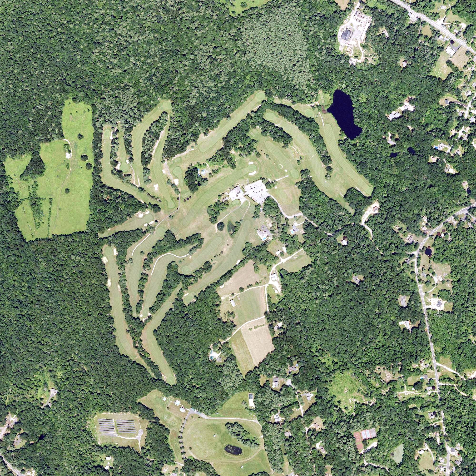 Aerial view of Melody Hill Country Club, RI