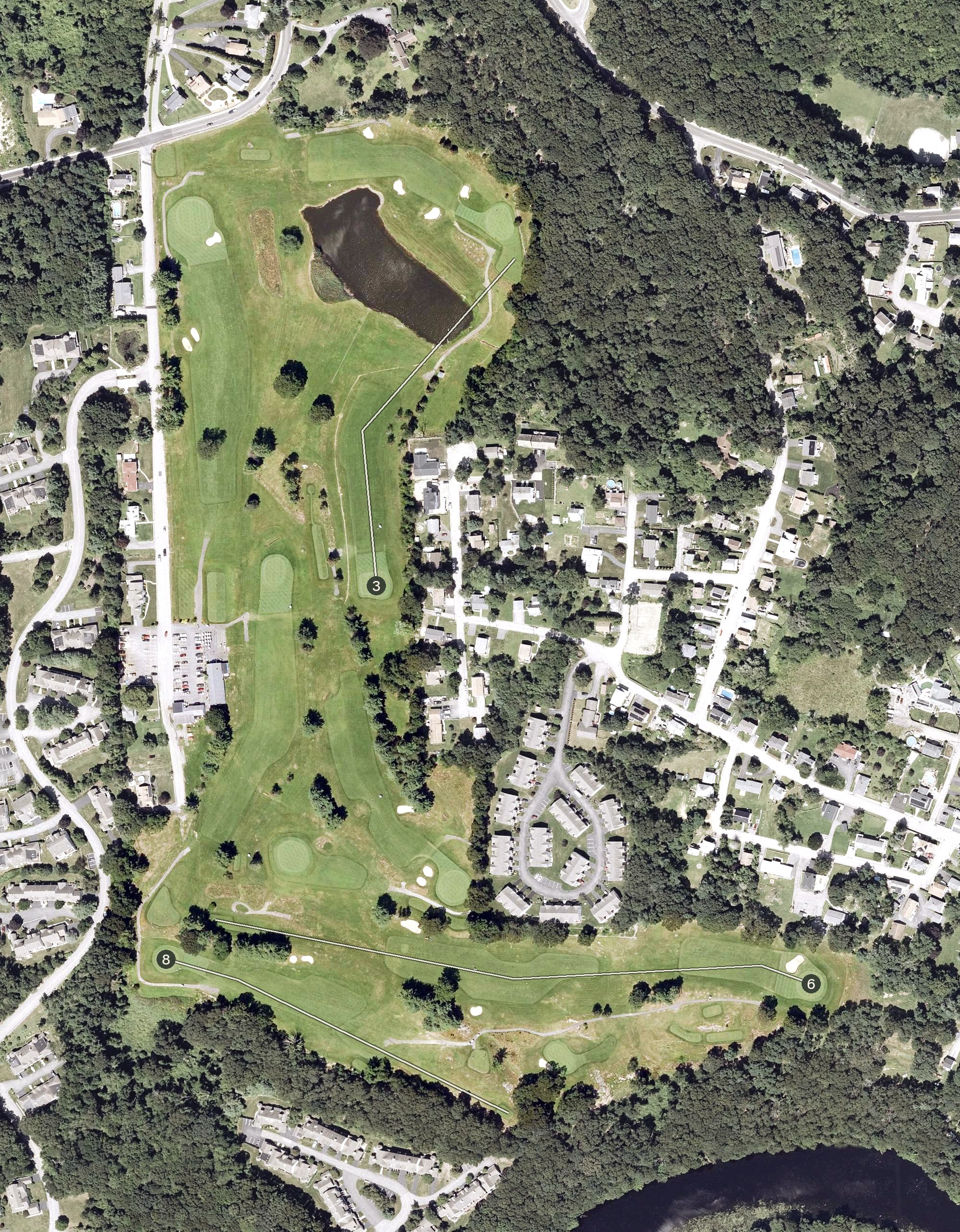 Aerial view of Midville Country Club, RI
