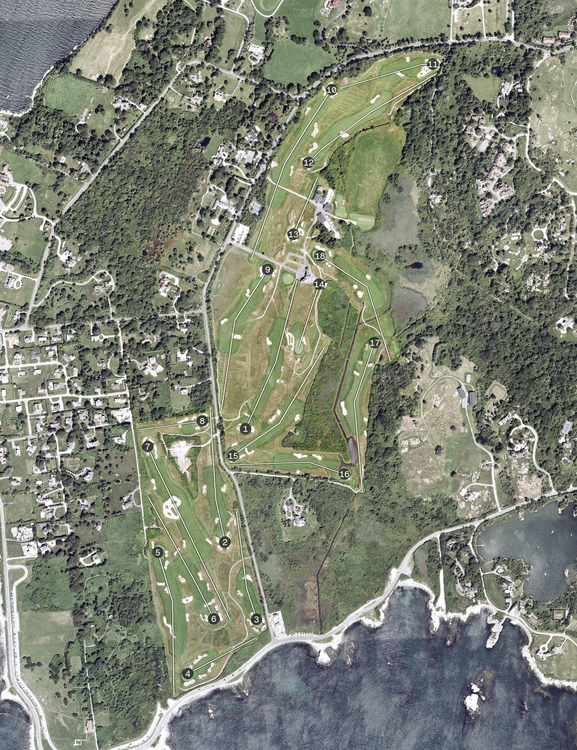 Aerial view of Newport Country Club, RI