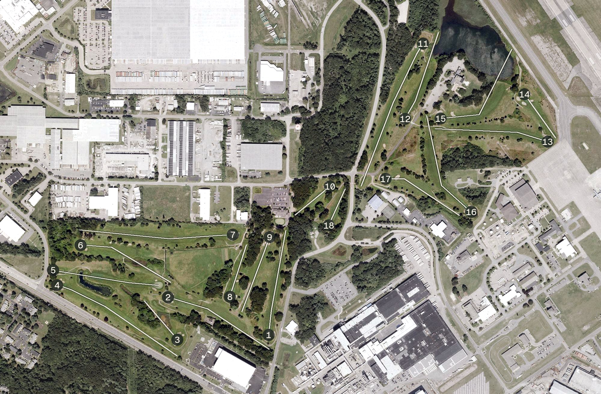 Aerial view of North Kingstown Golf Course, RI