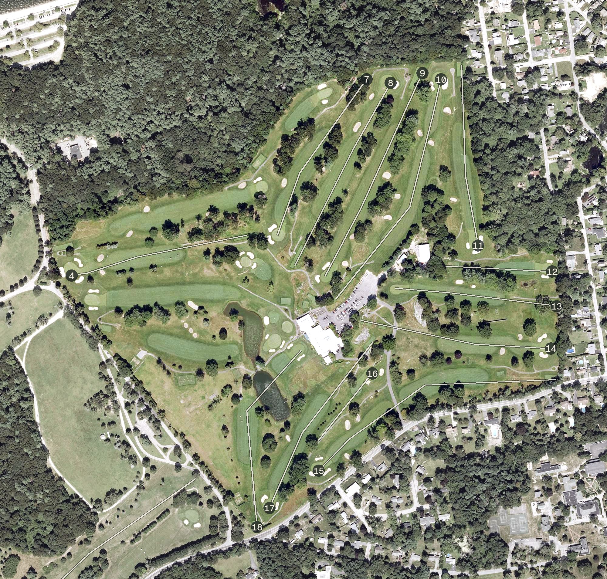 Aerial view of Potowomut Golf Club, RI