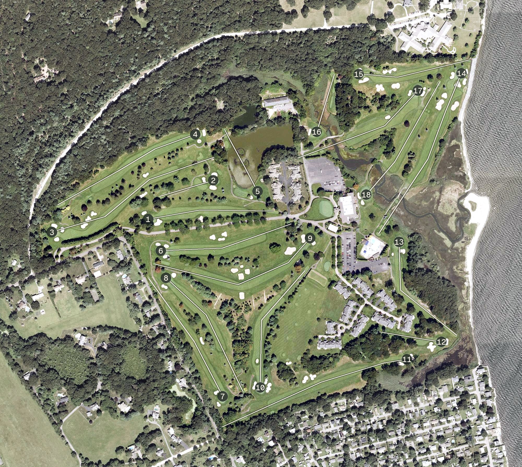 Aerial view of Quidnessett Country Club, RI