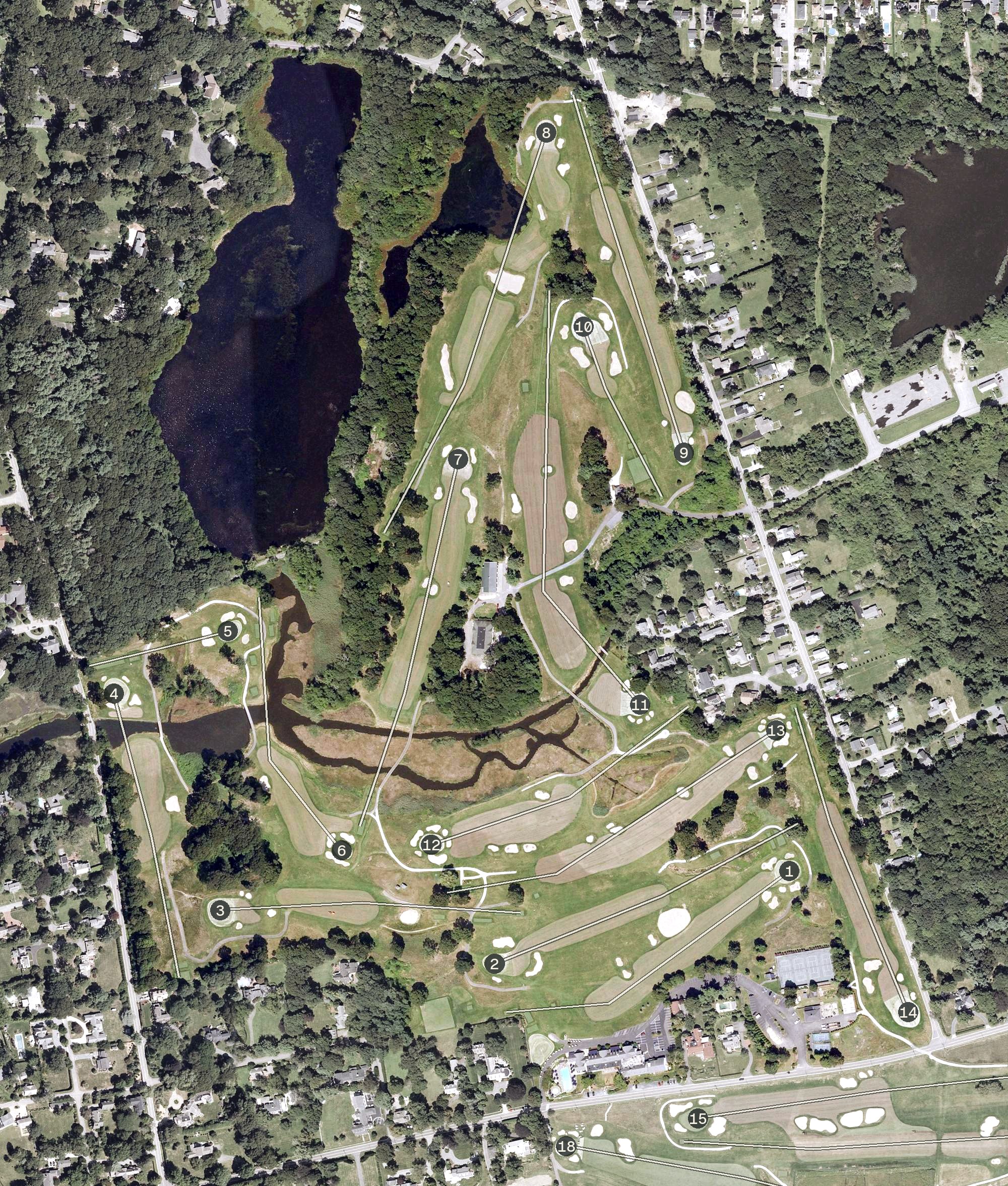 Aerial view of Rhode Island Country Club, RI