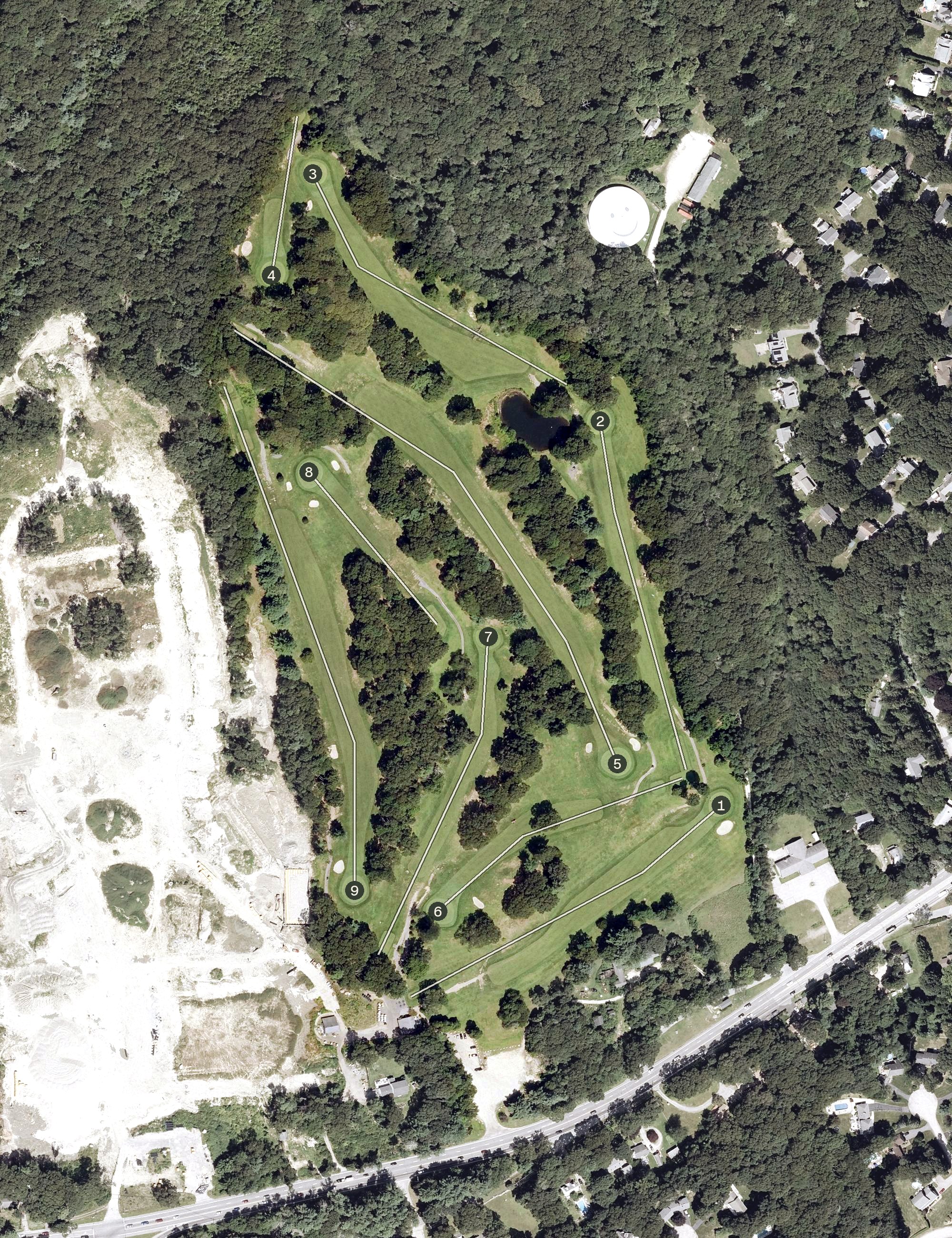 Aerial view of Rolling Greens Golf Course, RI