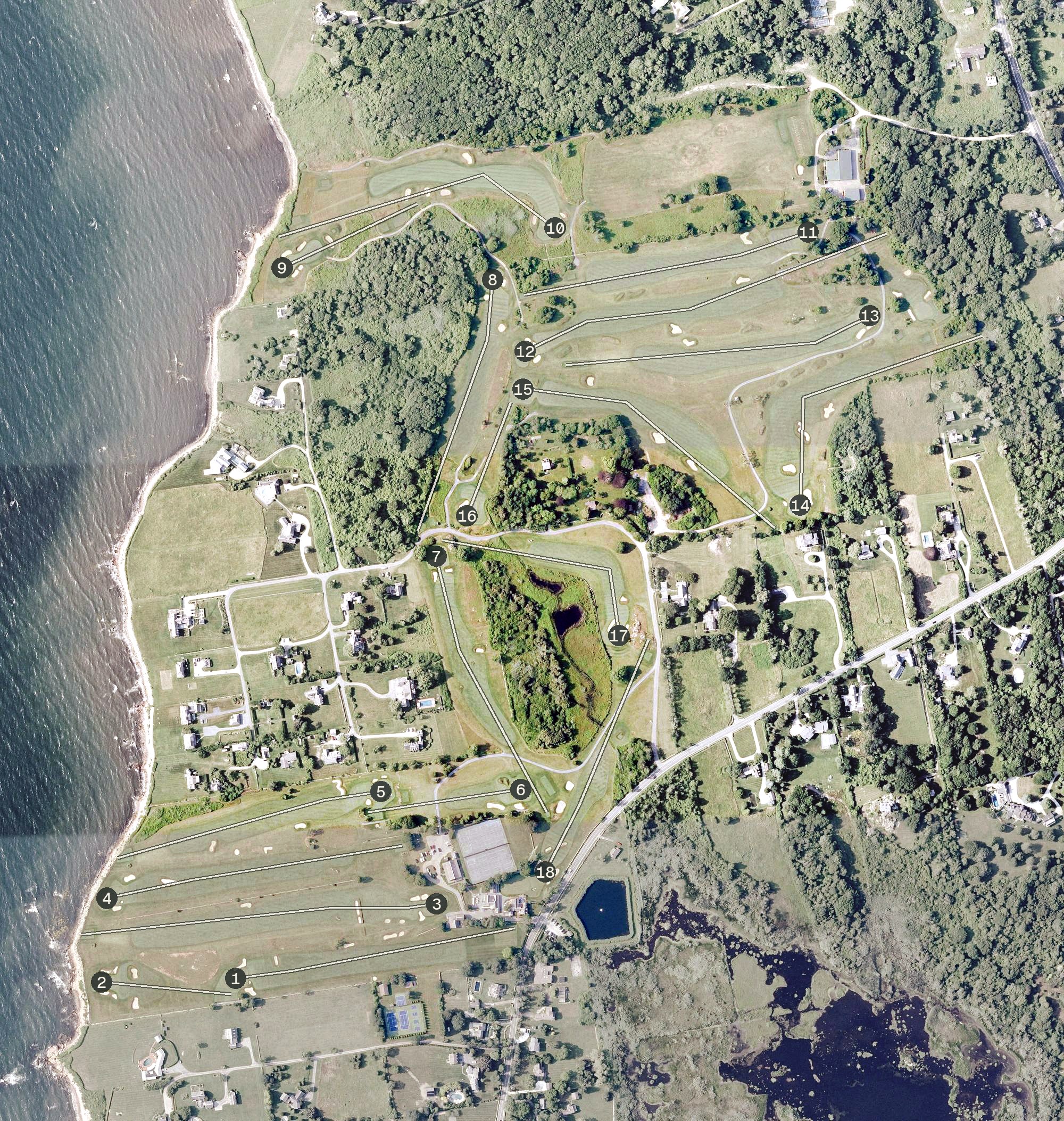 Aerial view of Sakonnet Golf Club, RI