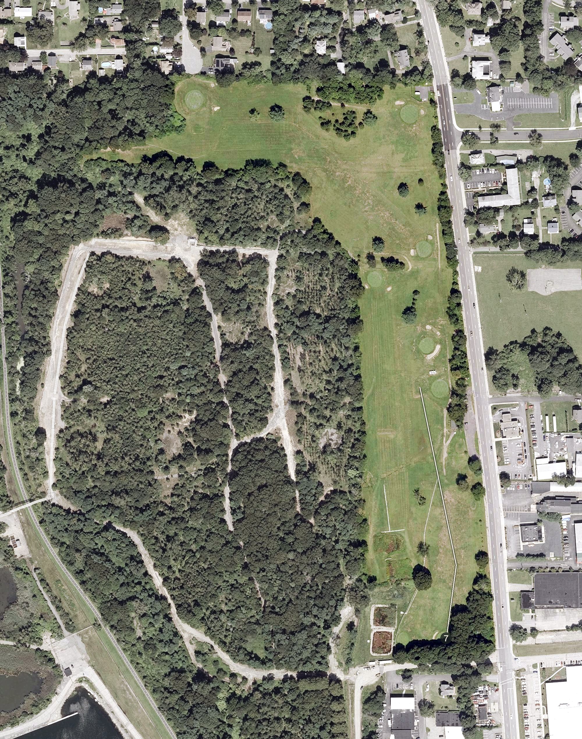 Aerial view of Silver Spring Golf Club, RI