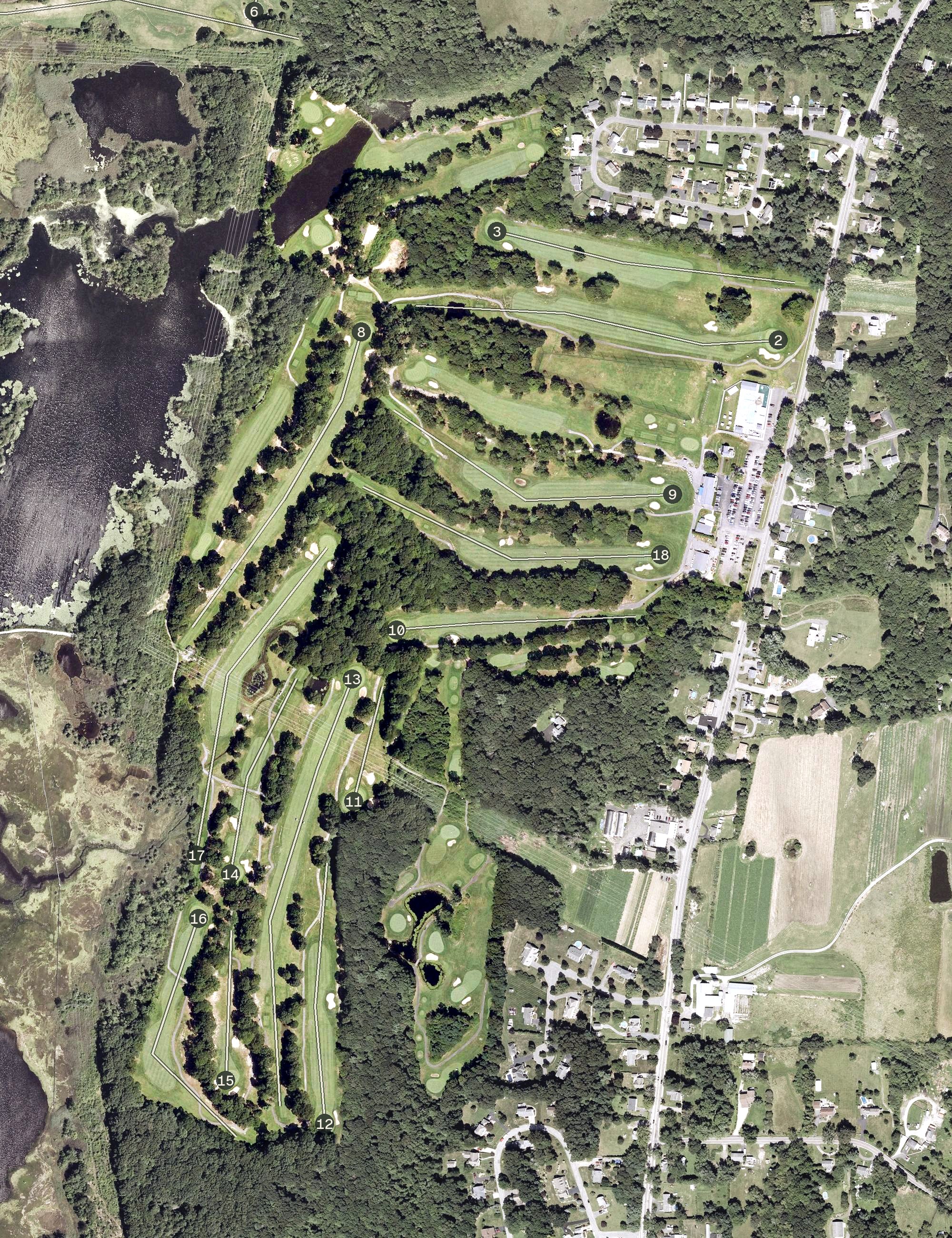 Aerial view of Swansea Country Club, RI