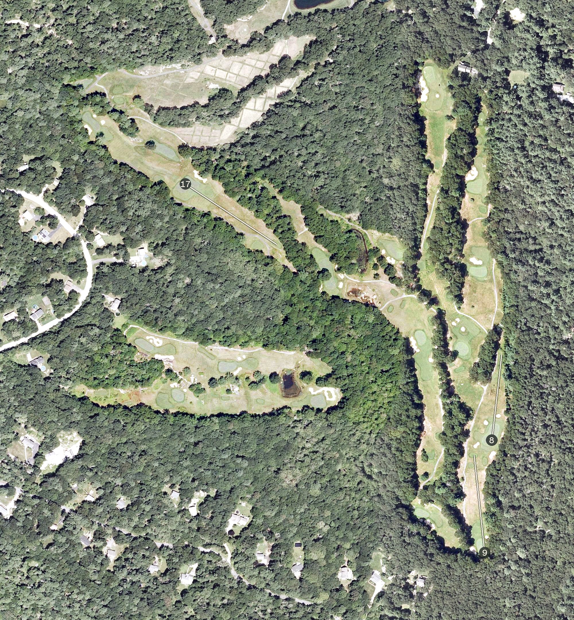 Aerial view of The Preserve Golf Course, RI