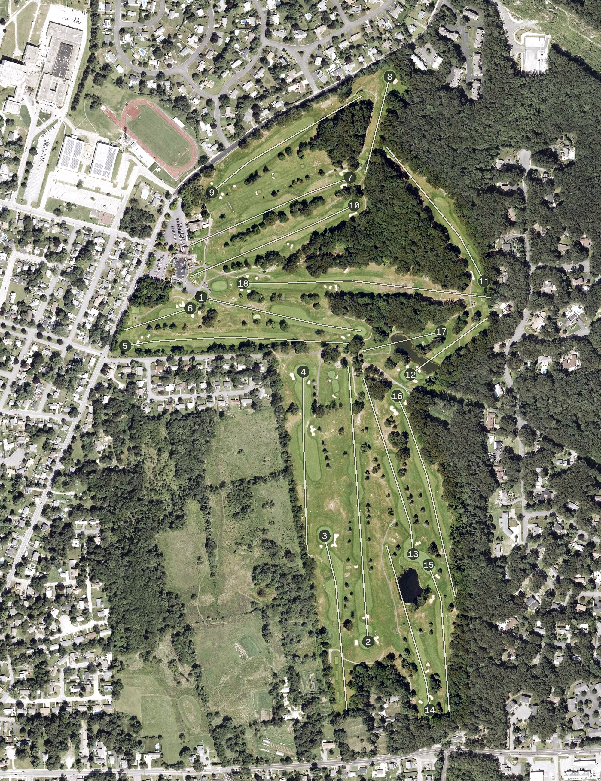 Aerial view of Valley Country Club, RI