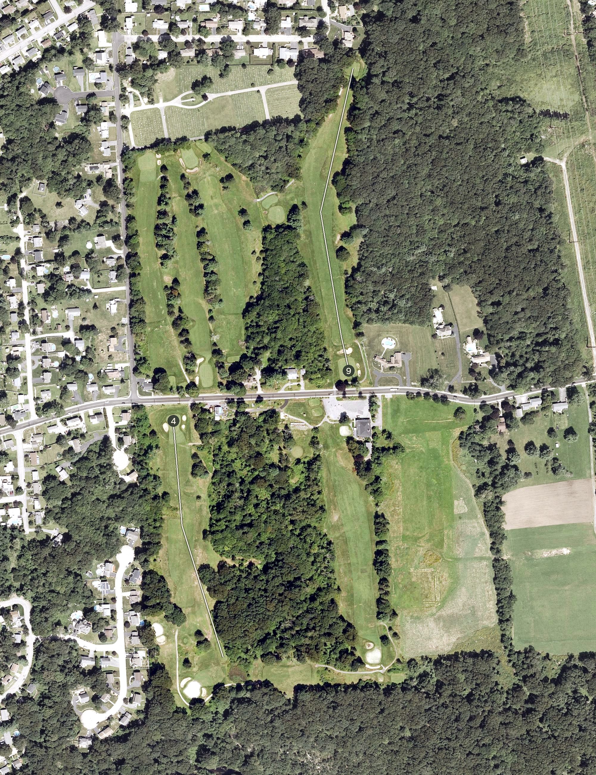 Aerial view of West Warwick Country Club, RI