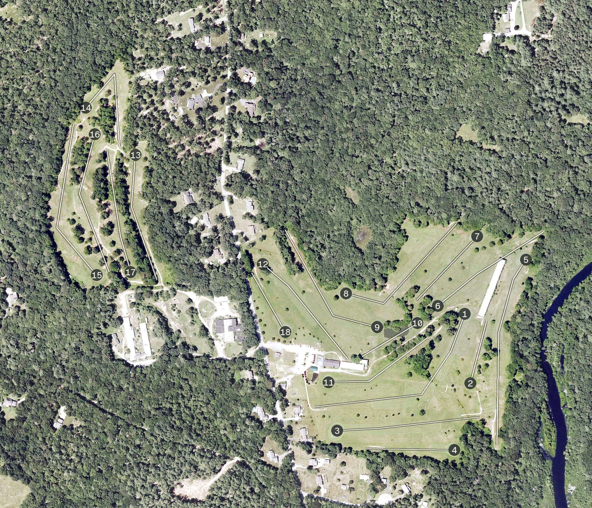 Aerial view of Wood River Golf, RI