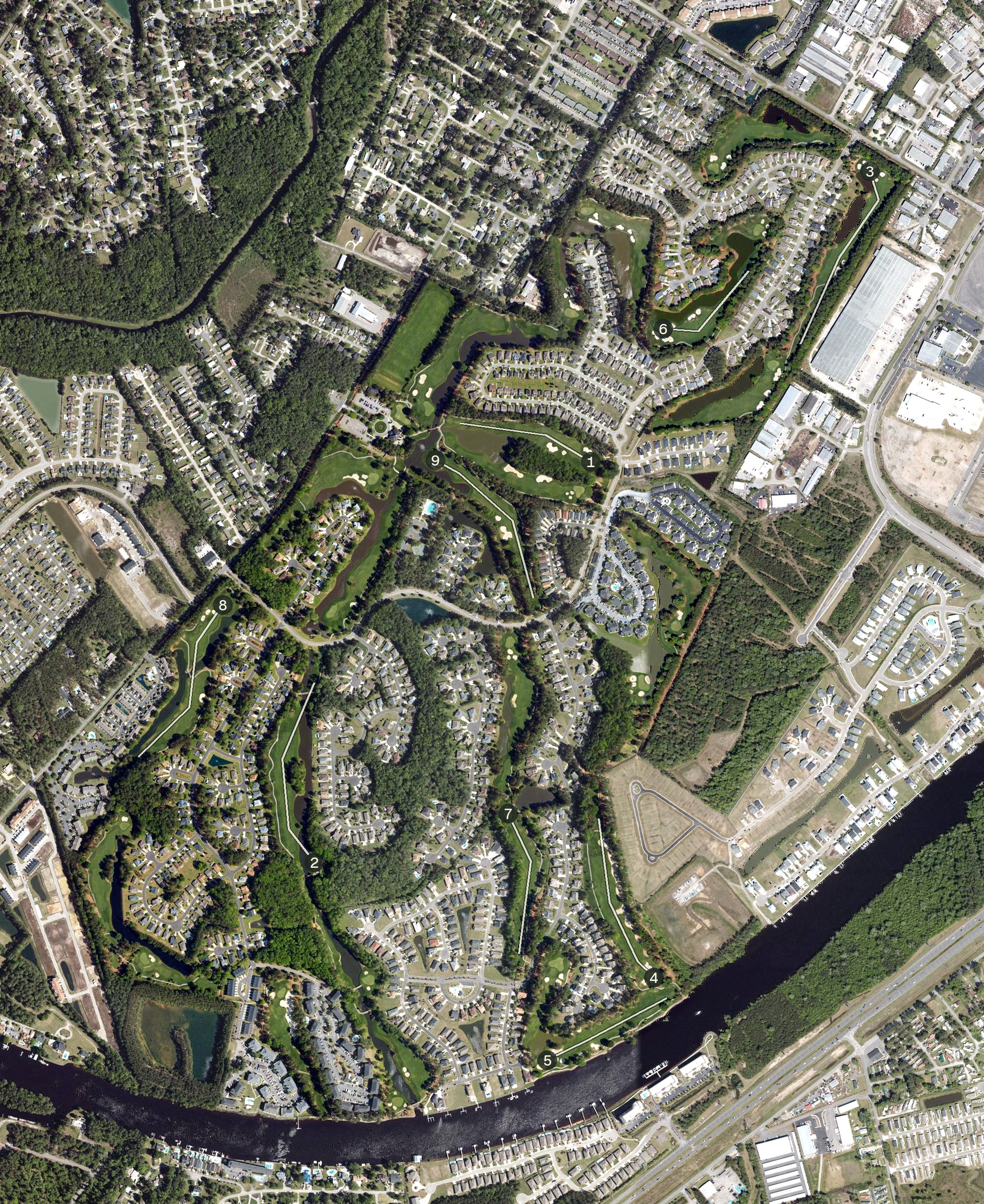 Aerial view of Arrowhead Country Club, SC