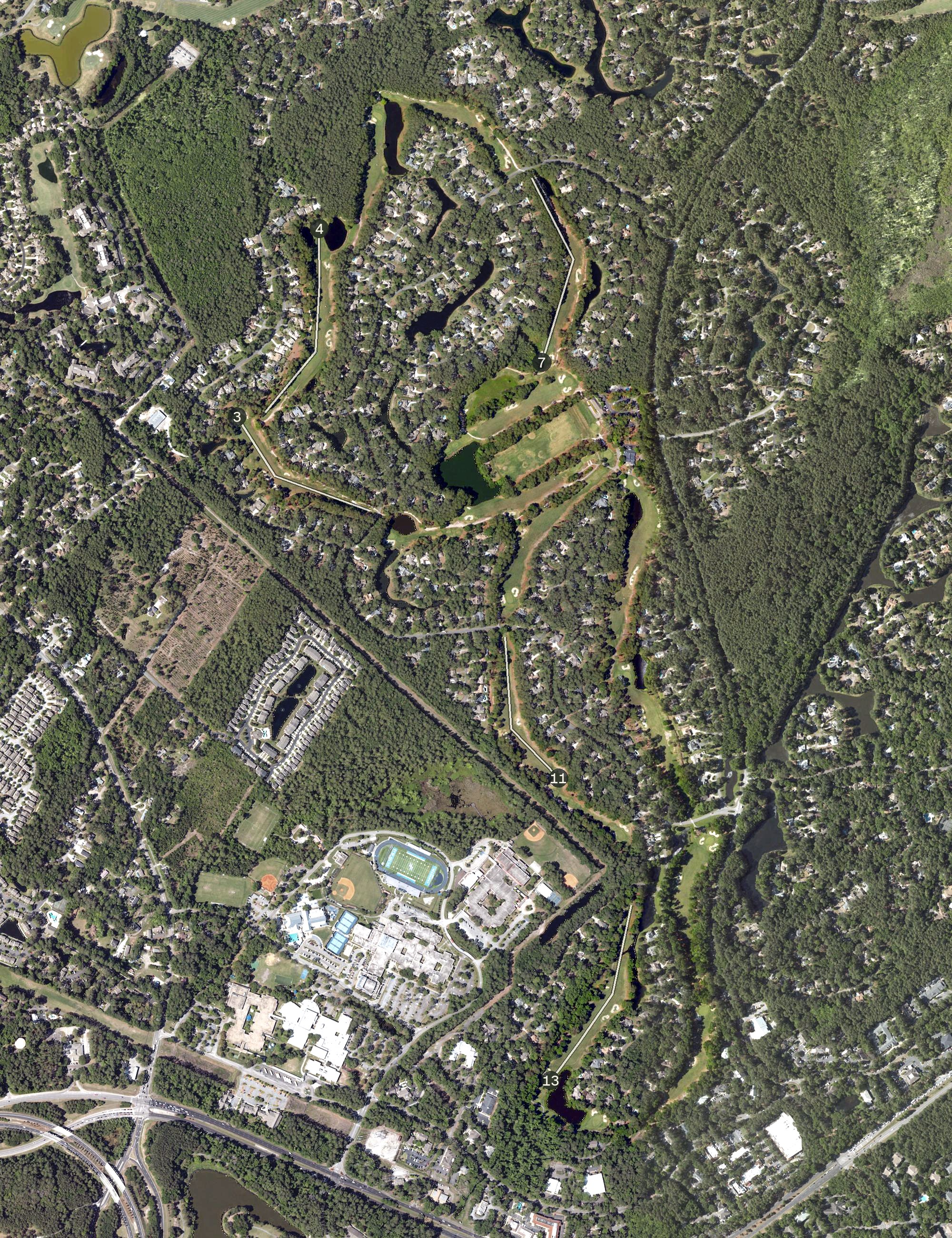 Aerial view of Bear Creek Golf Club, SC